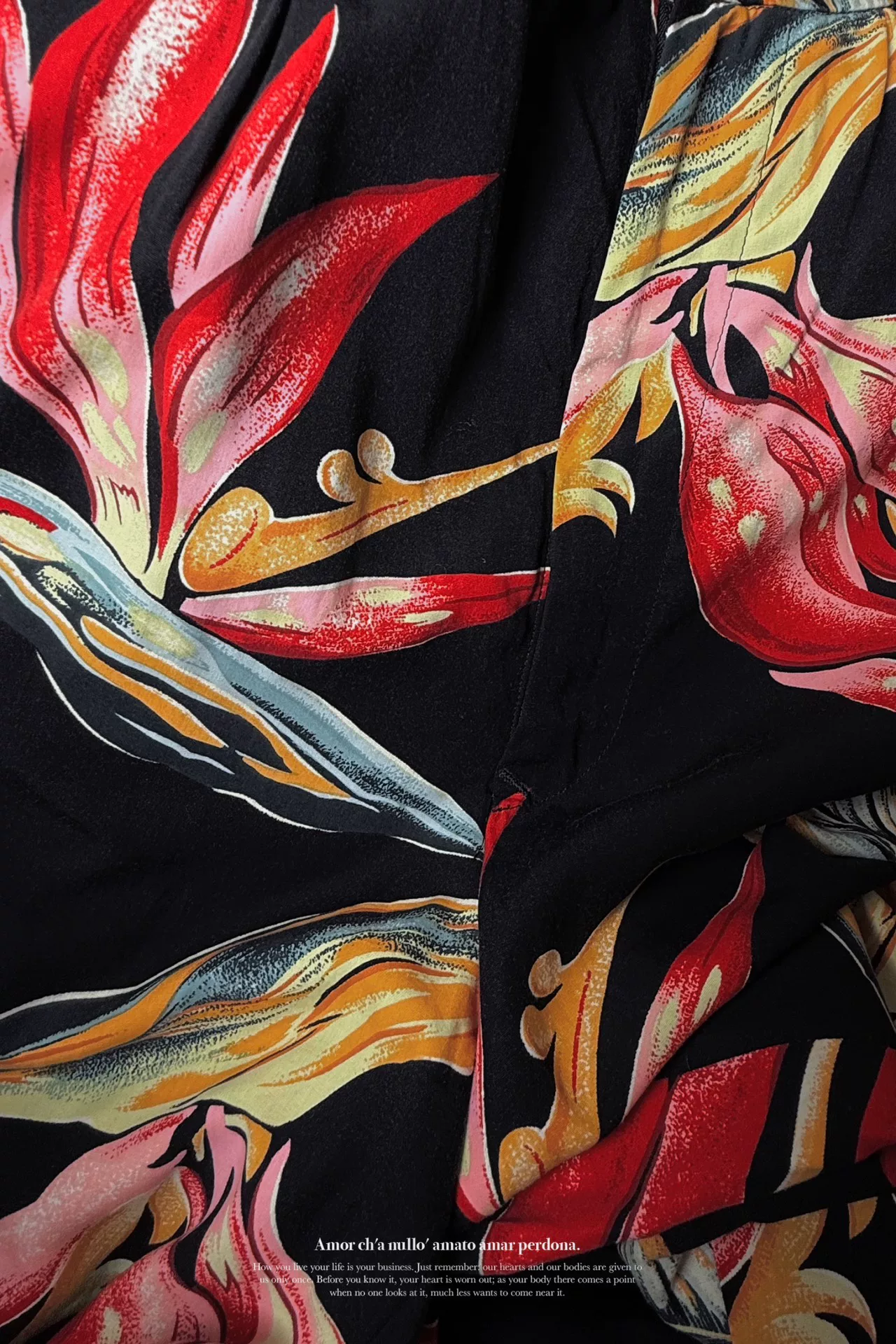 Yohji Yamamoto 97SS Baroque Floral Bird Pants — back