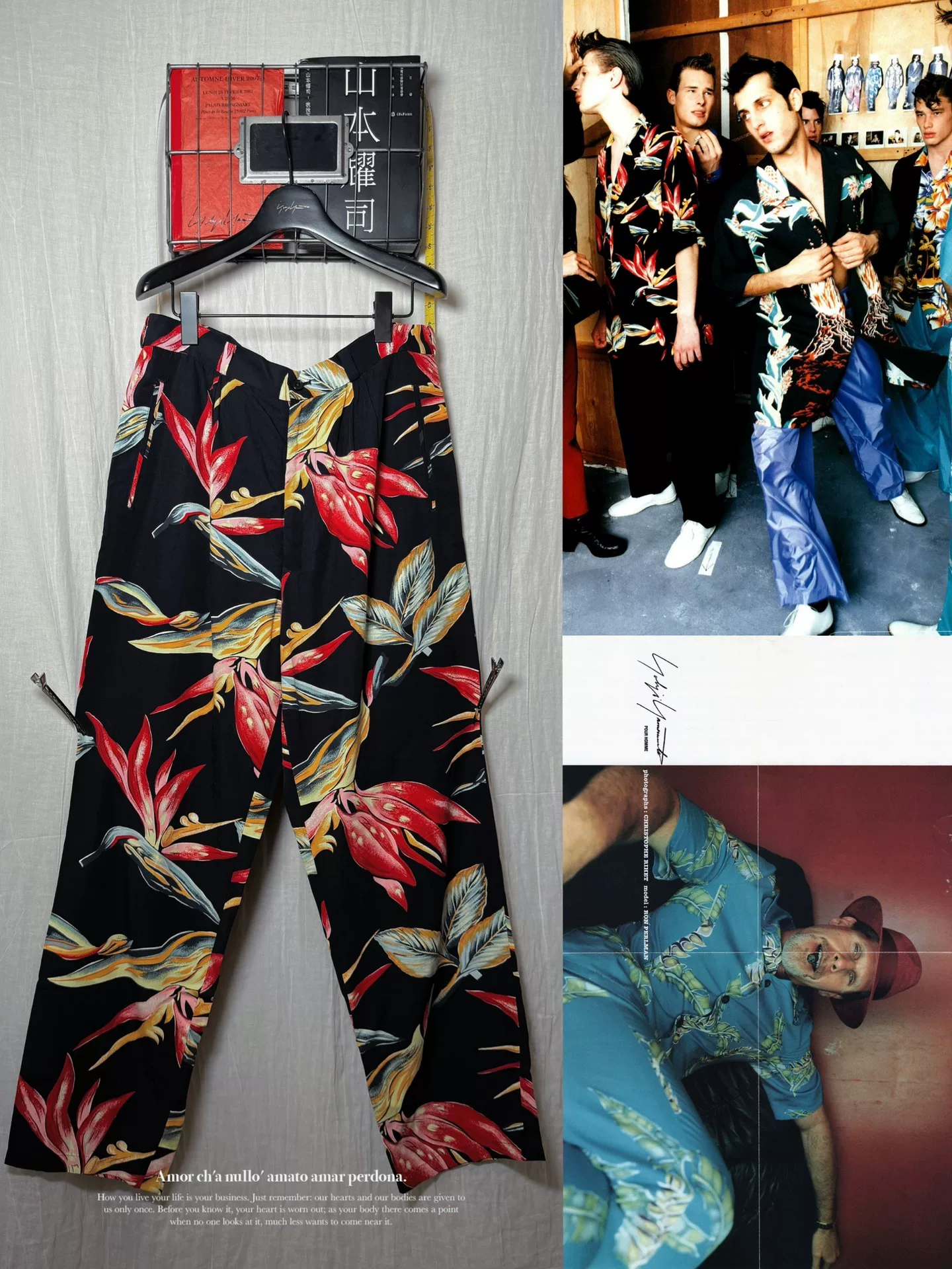 Yohji Yamamoto 97SS Baroque Floral Bird Pants