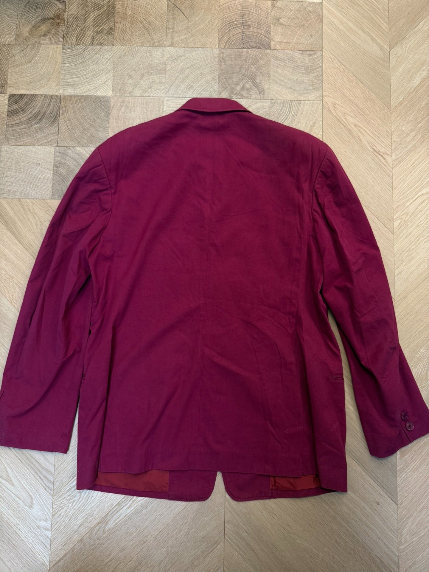 Yohji Yamamoto 90SS Red Runway Suit Jacket — label