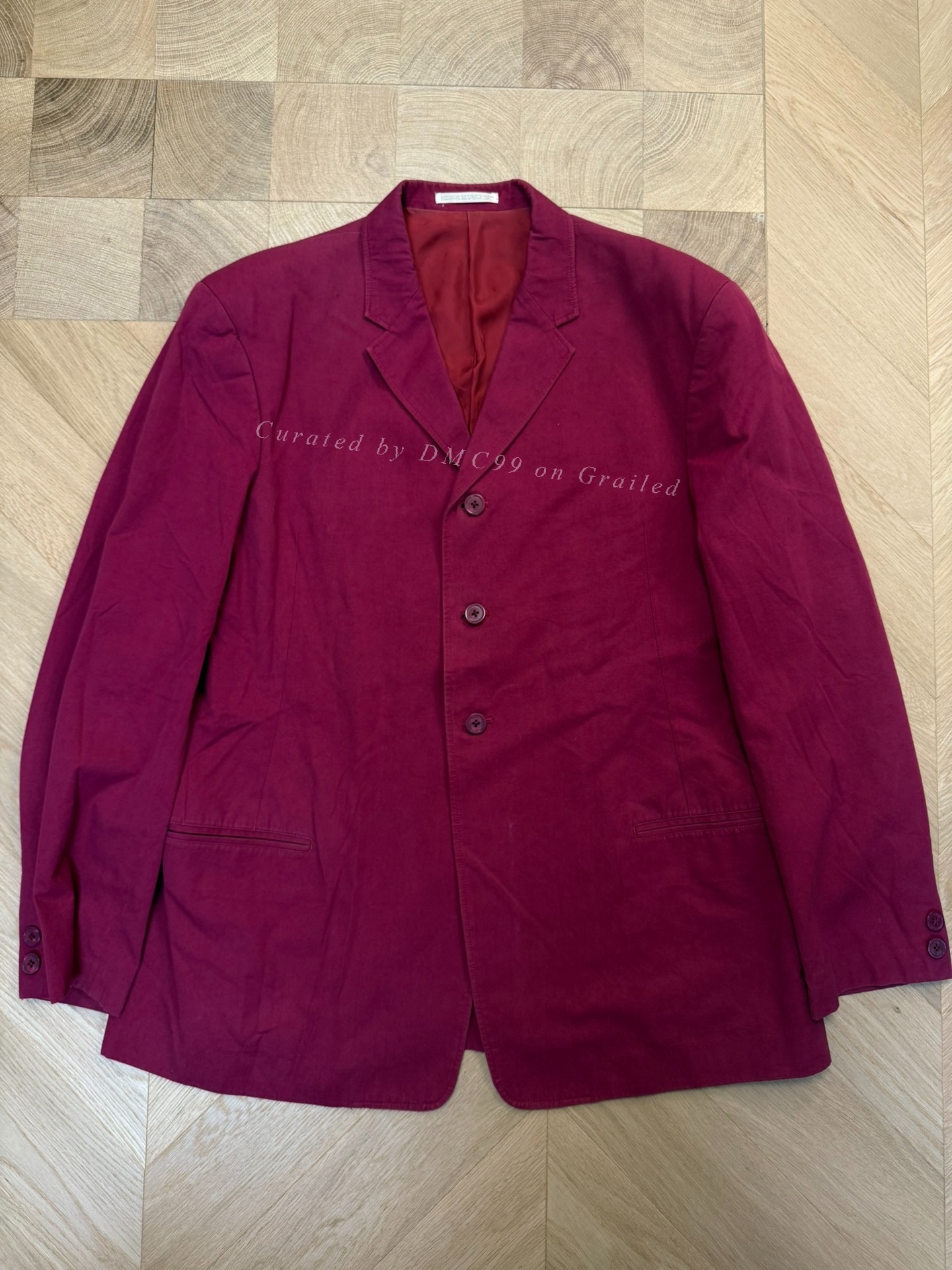 Yohji Yamamoto 90SS Red Runway Suit Jacket — front