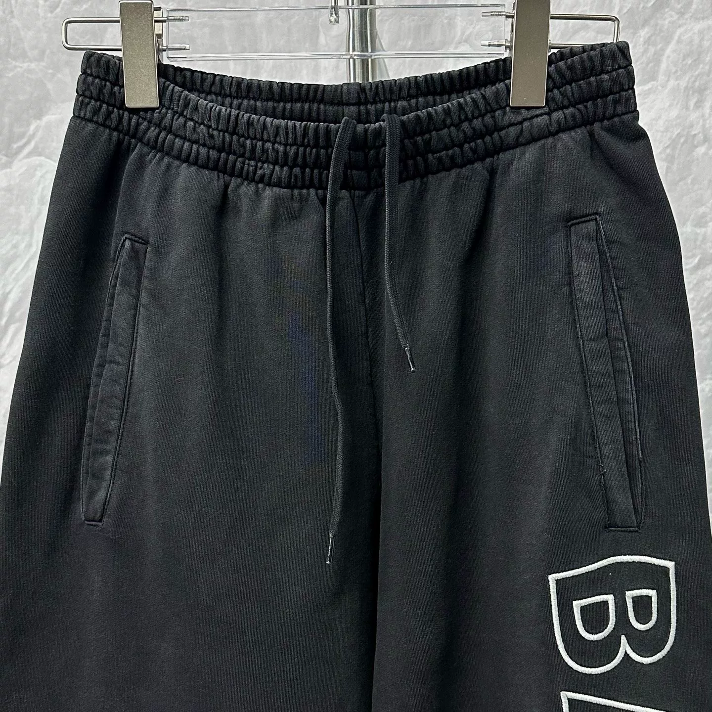 Balenciaga Logo Embroidered Elastic Pants — front
