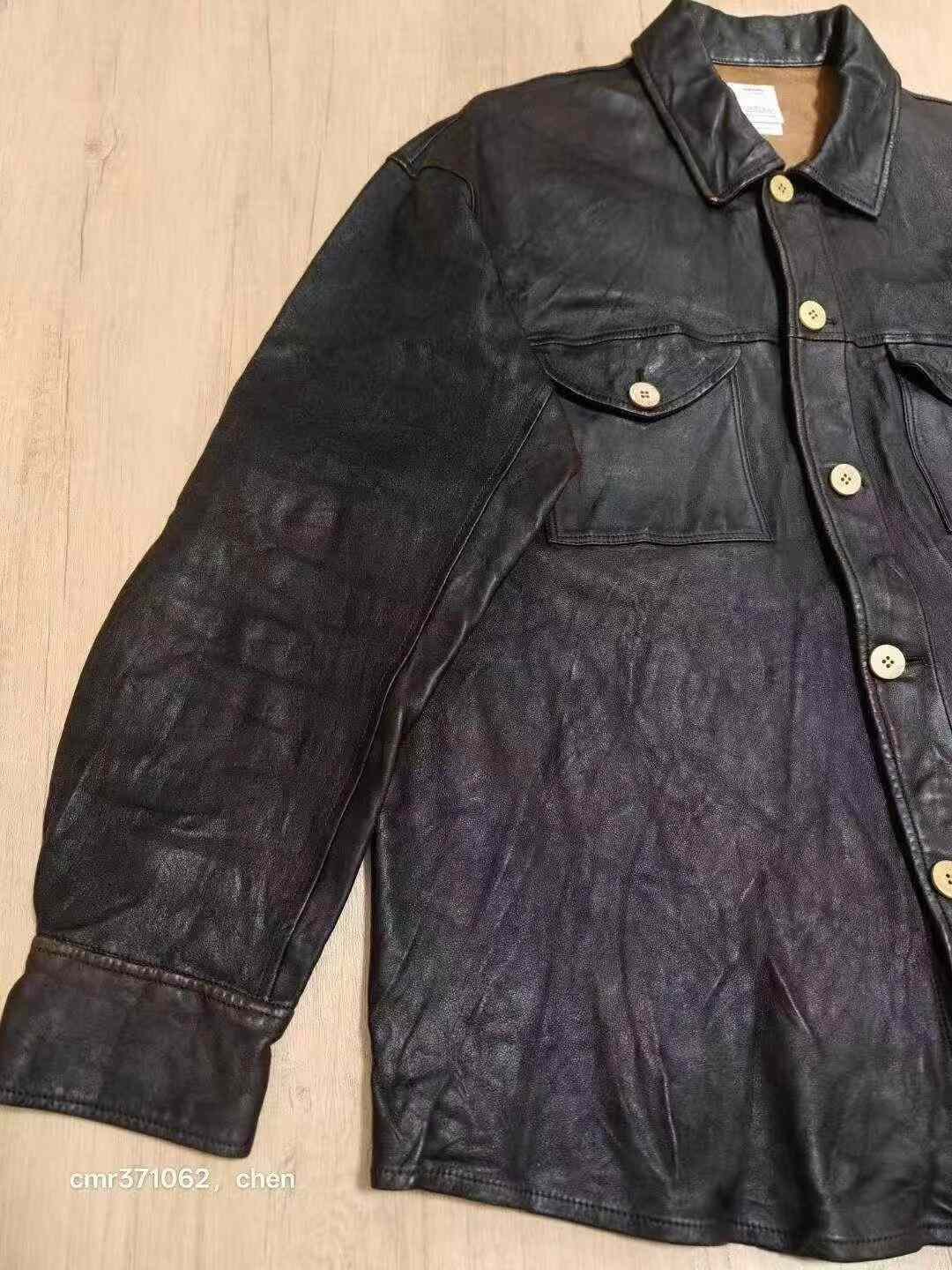 VISVIM 24AW Civilian Leather Shacket — front