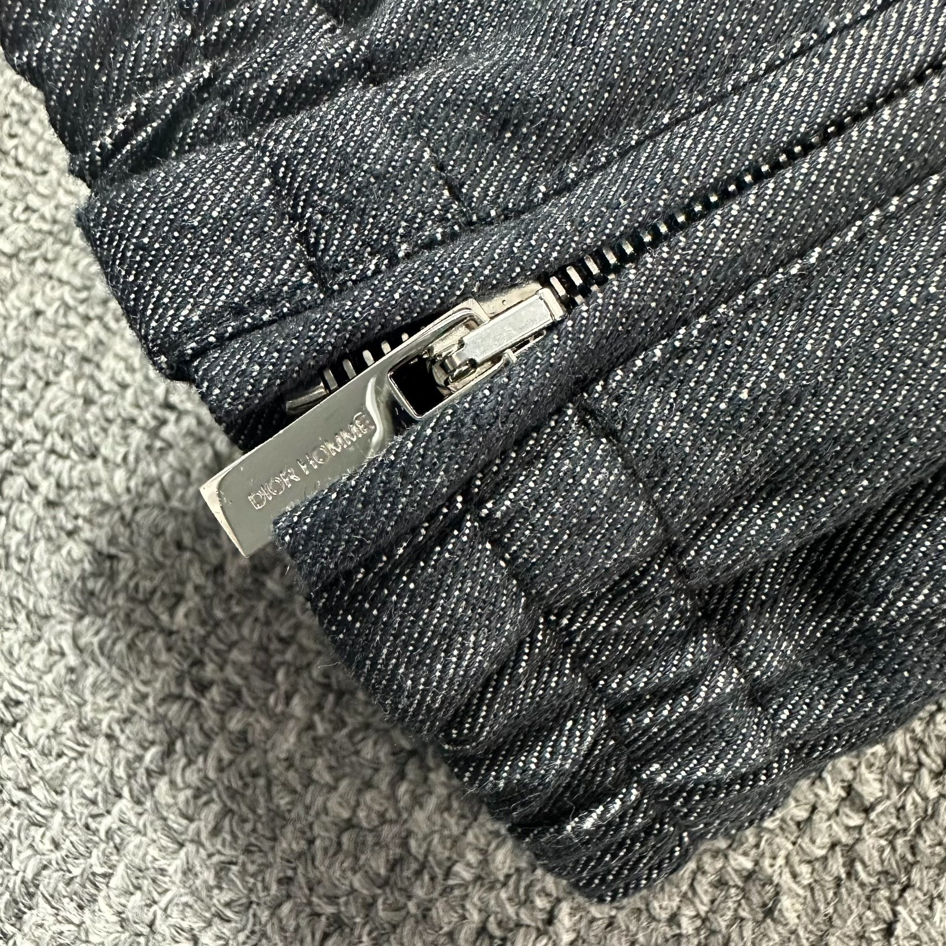 Dior Dark Gray Twill Denim Casual Pants — detail