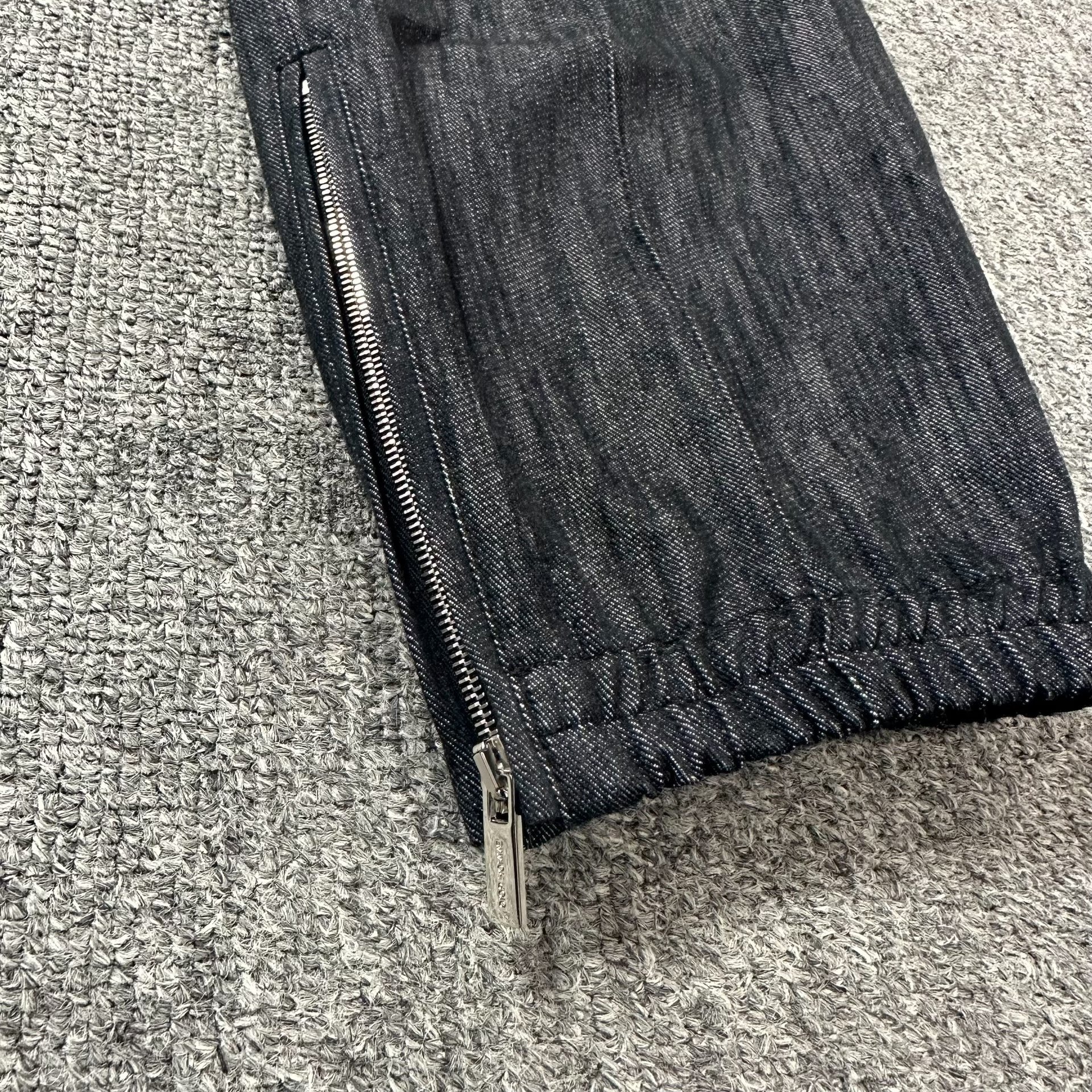 Dior Dark Gray Twill Denim Casual Pants — front