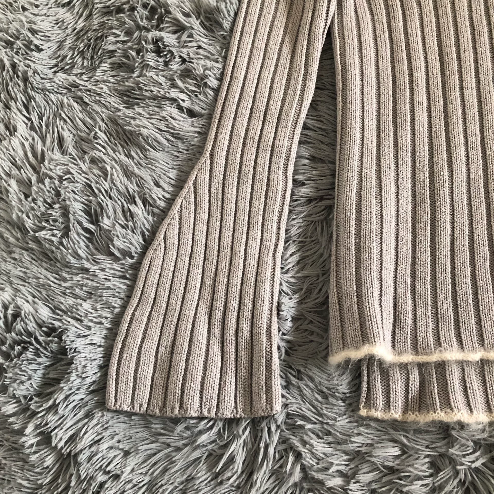 Celine Light Beige Ribbed Turtleneck — back