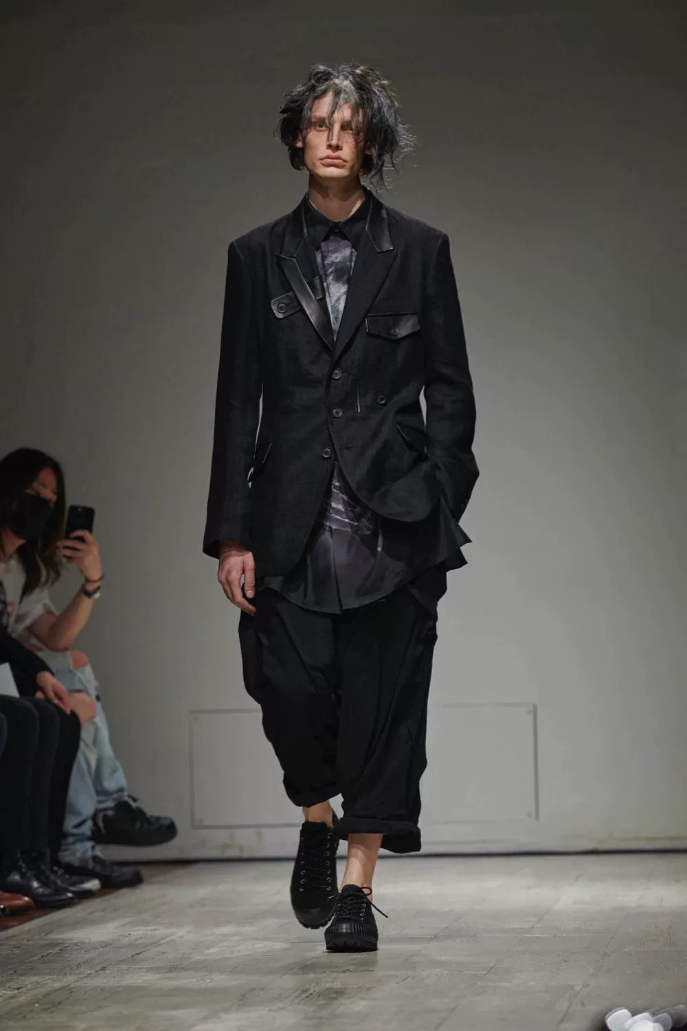 Yohji Yamamoto 23SS Leather Linen Suit — back