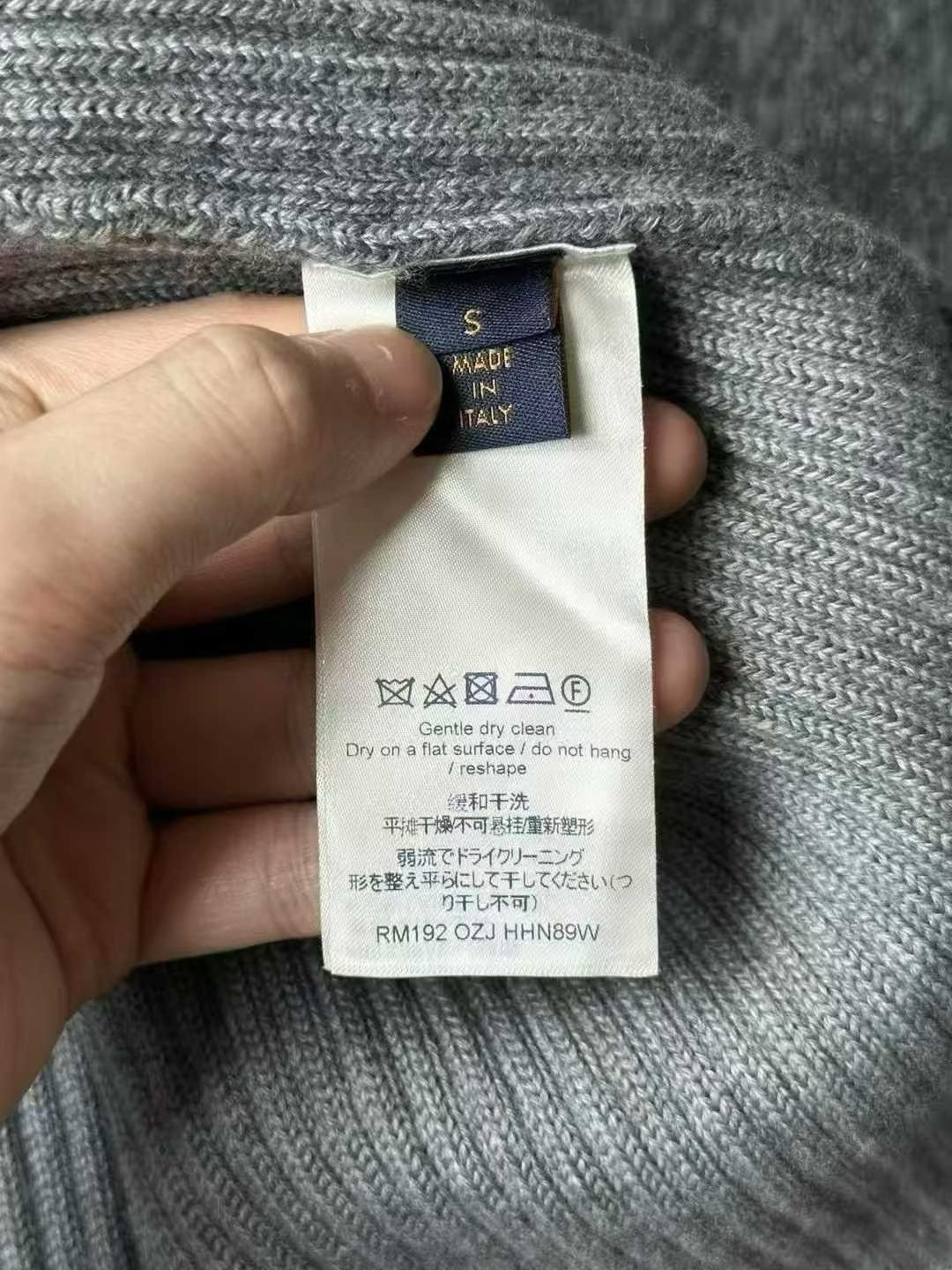Louis Vuitton Earth Embroidery Gray Sweater — back