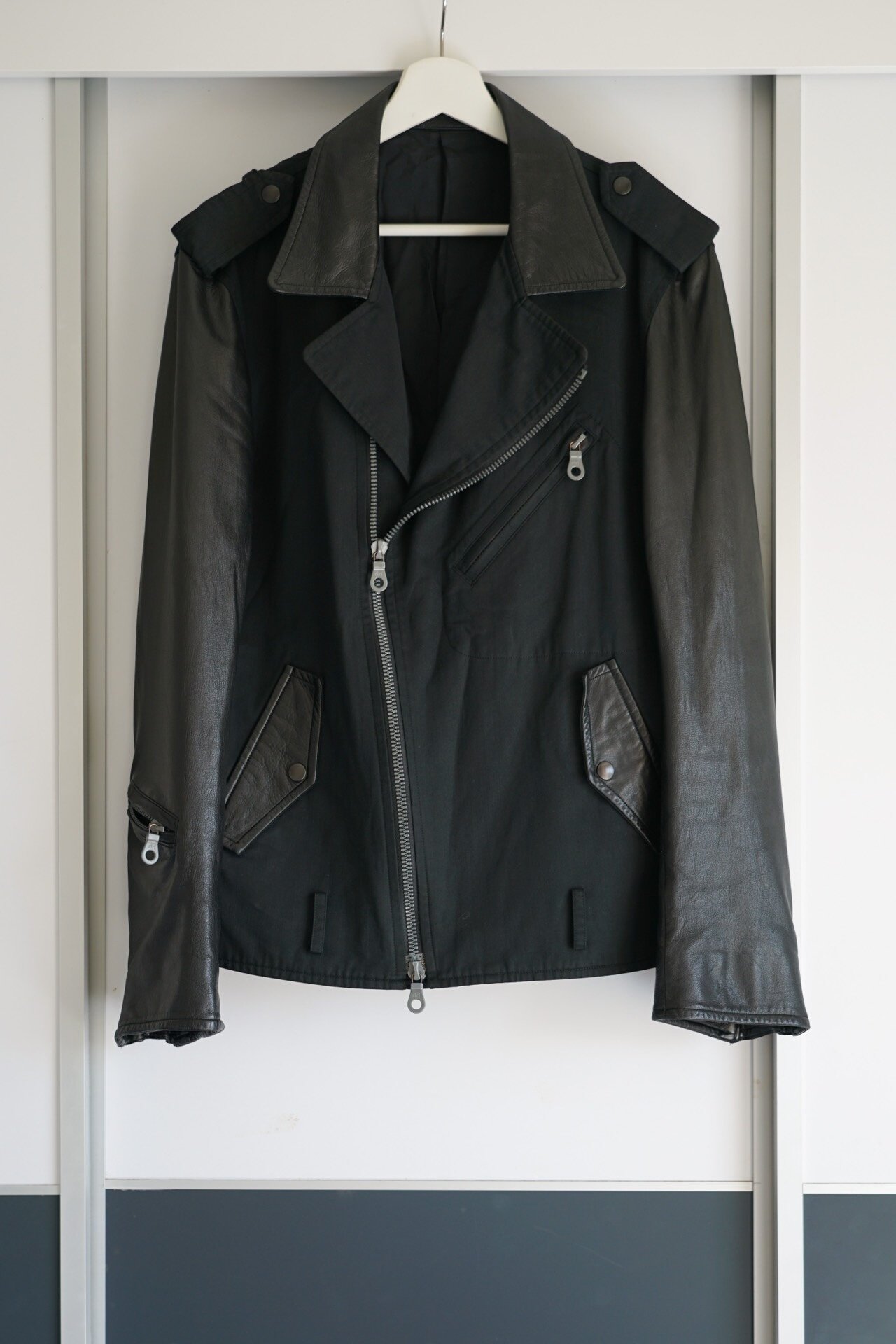 Yohji Yamamoto 02ss Leather Sleeve Zip Jacket