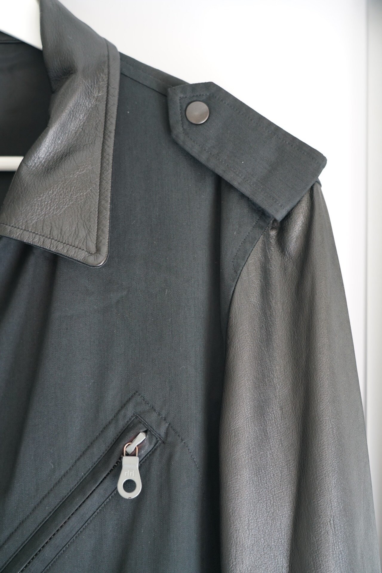 Yohji Yamamoto 02ss Leather Sleeve Zip Jacket — back