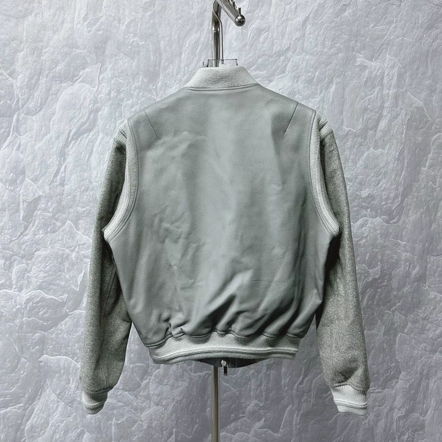 Dior SS25 Leather Embroidered Baseball Jacket — back
