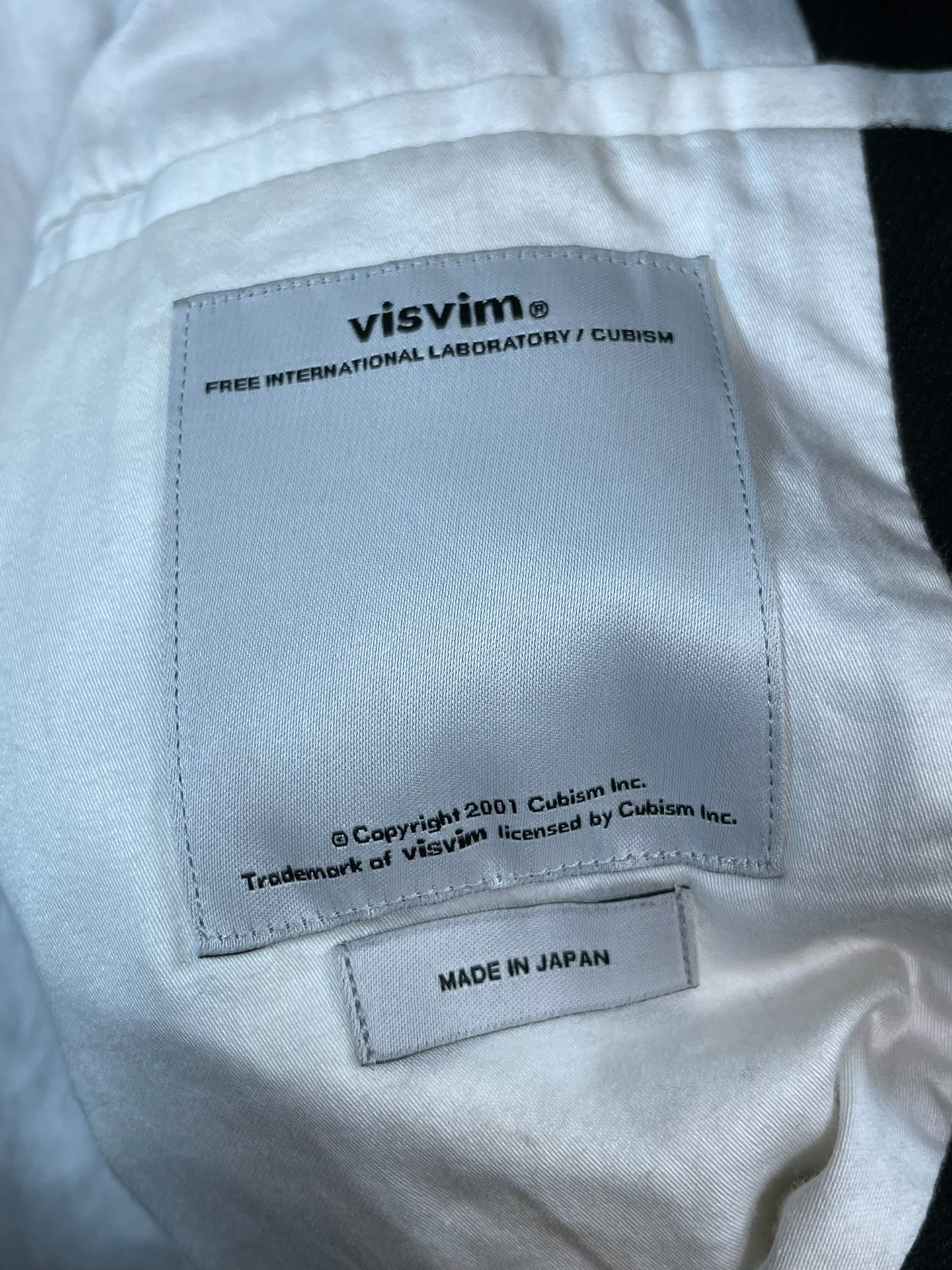 VISVIM Wool Blend Patterned Collar Blazer — label