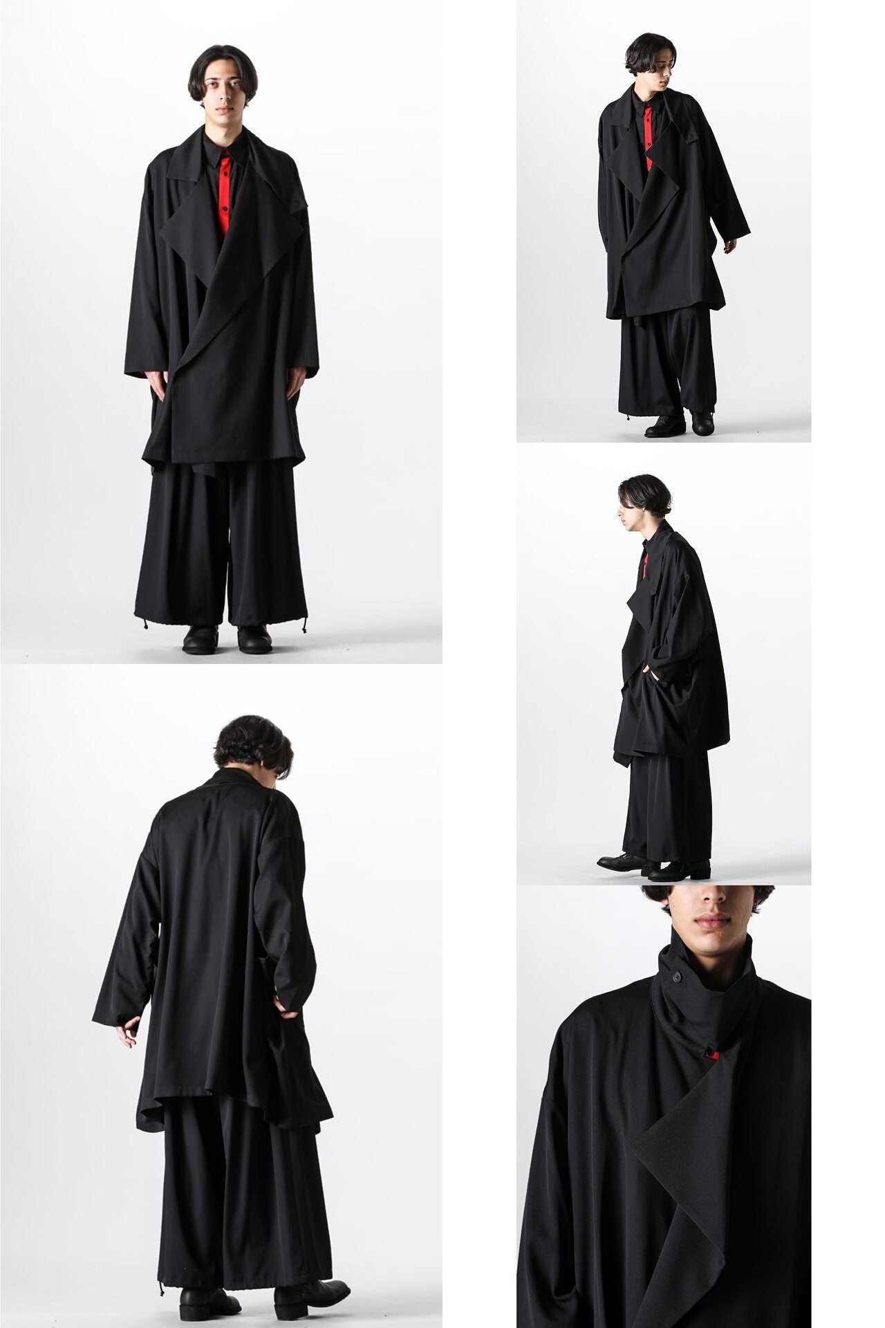 Yohji Yamamoto 20AW Pleated Wool Coat — back