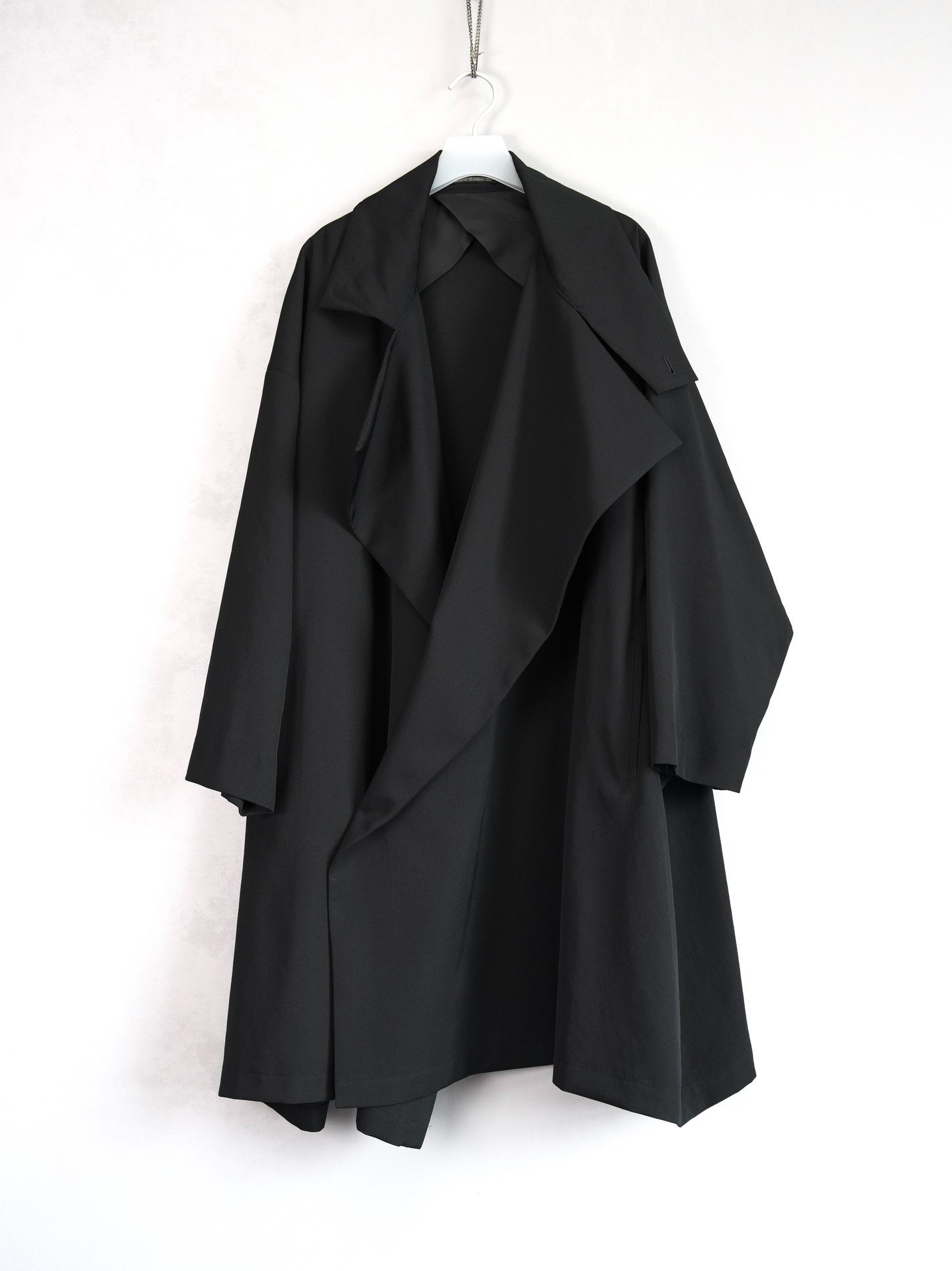 Yohji Yamamoto 20AW Pleated Wool Coat — front