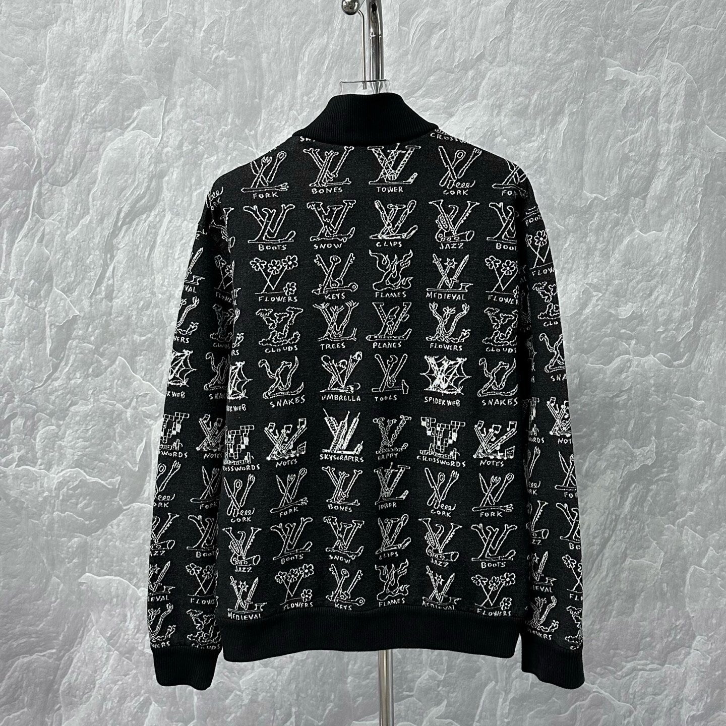Louis Vuitton Logo Print Zip Jacket L — back