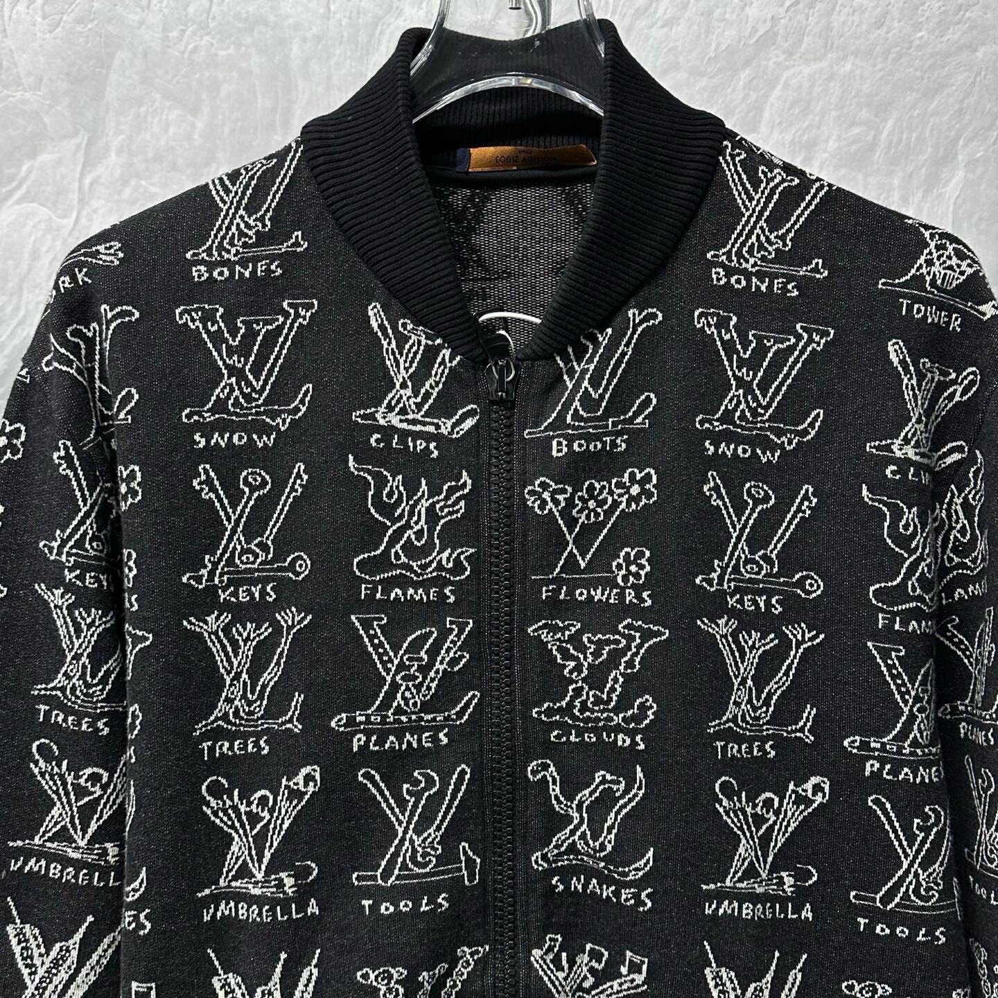 Louis Vuitton Logo Print Zip Jacket L — front