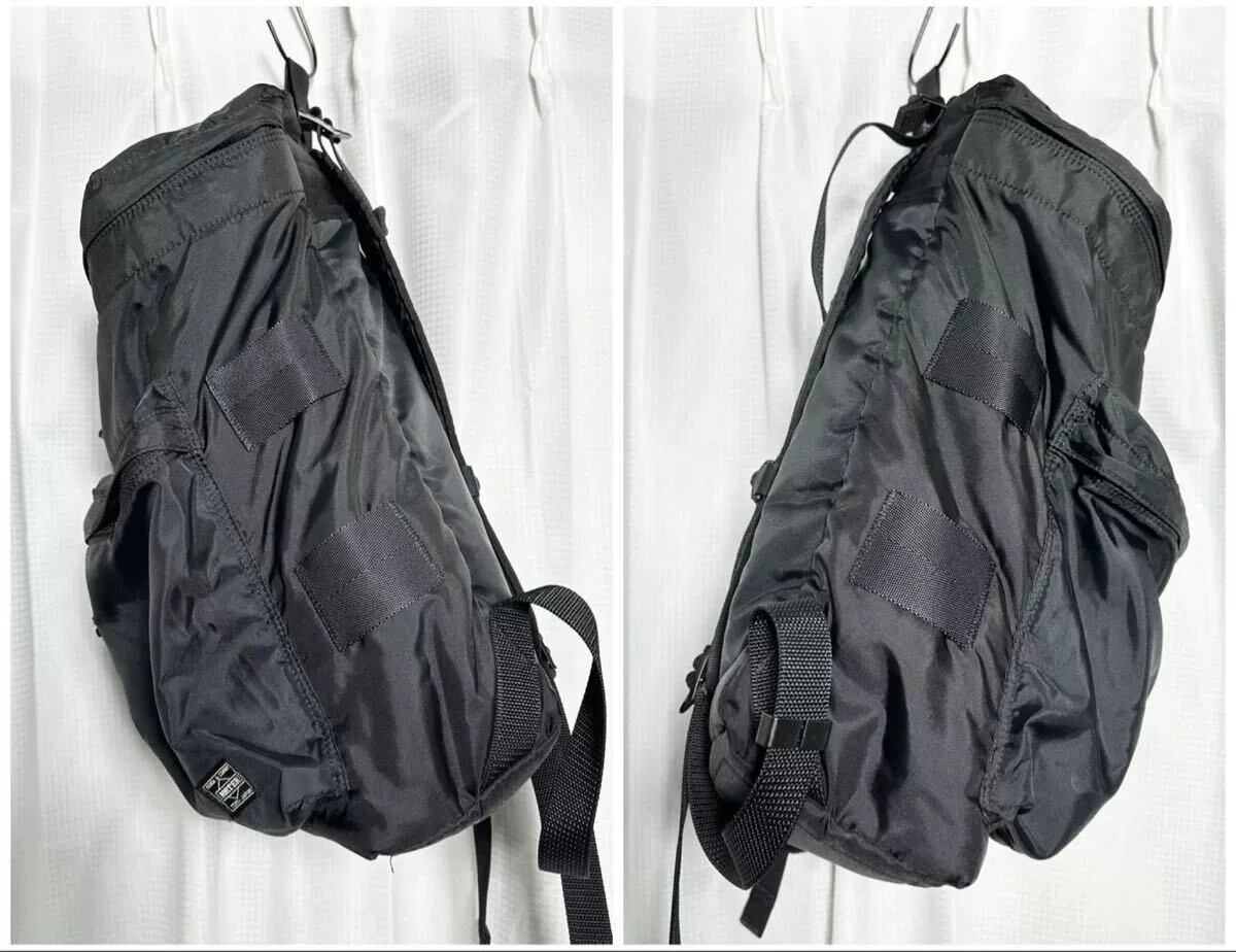 PORTER Force Black Nylon Backpack — front