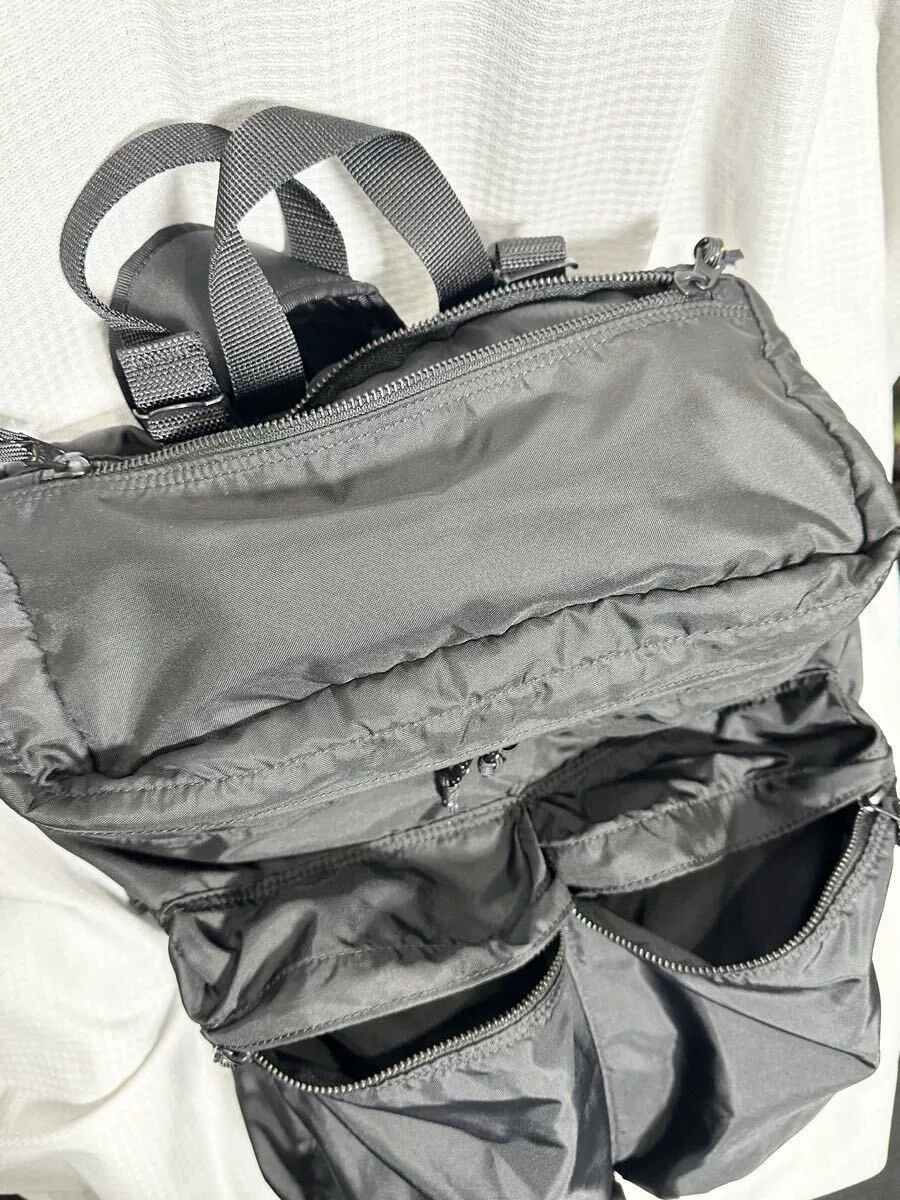 PORTER Force Black Nylon Backpack — label