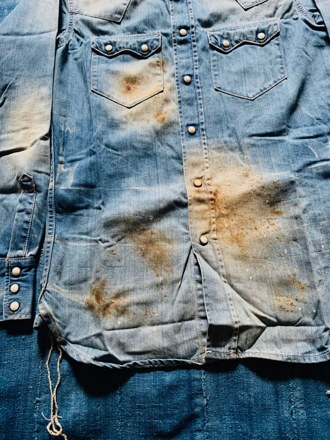 Vanquish FR2 Damaged Washed Western Shirt — label