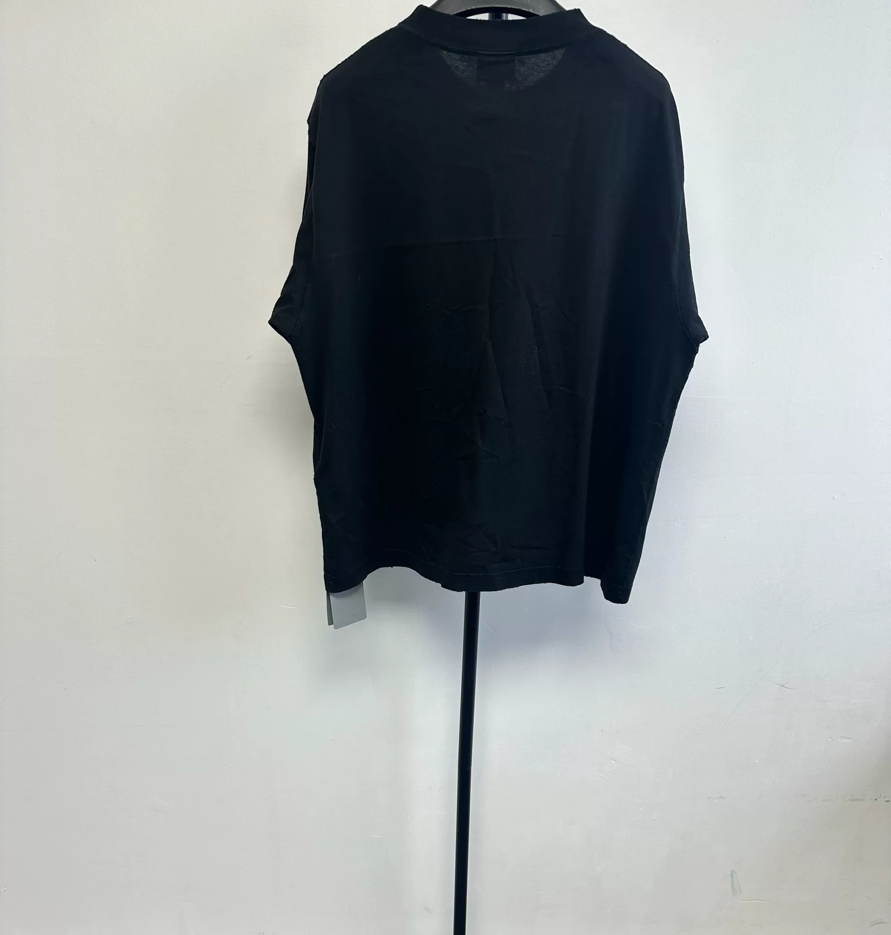 Balenciaga Black Gothic Print Short-Sleeve T-shirt — front