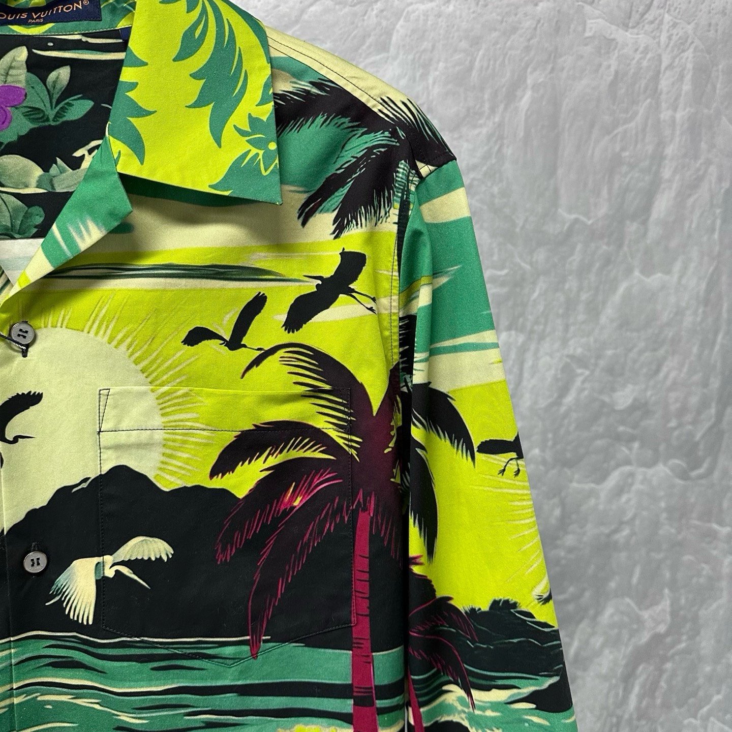 Louis Vuitton FW24 Tropical Print Long Sleeve Shirt — detail