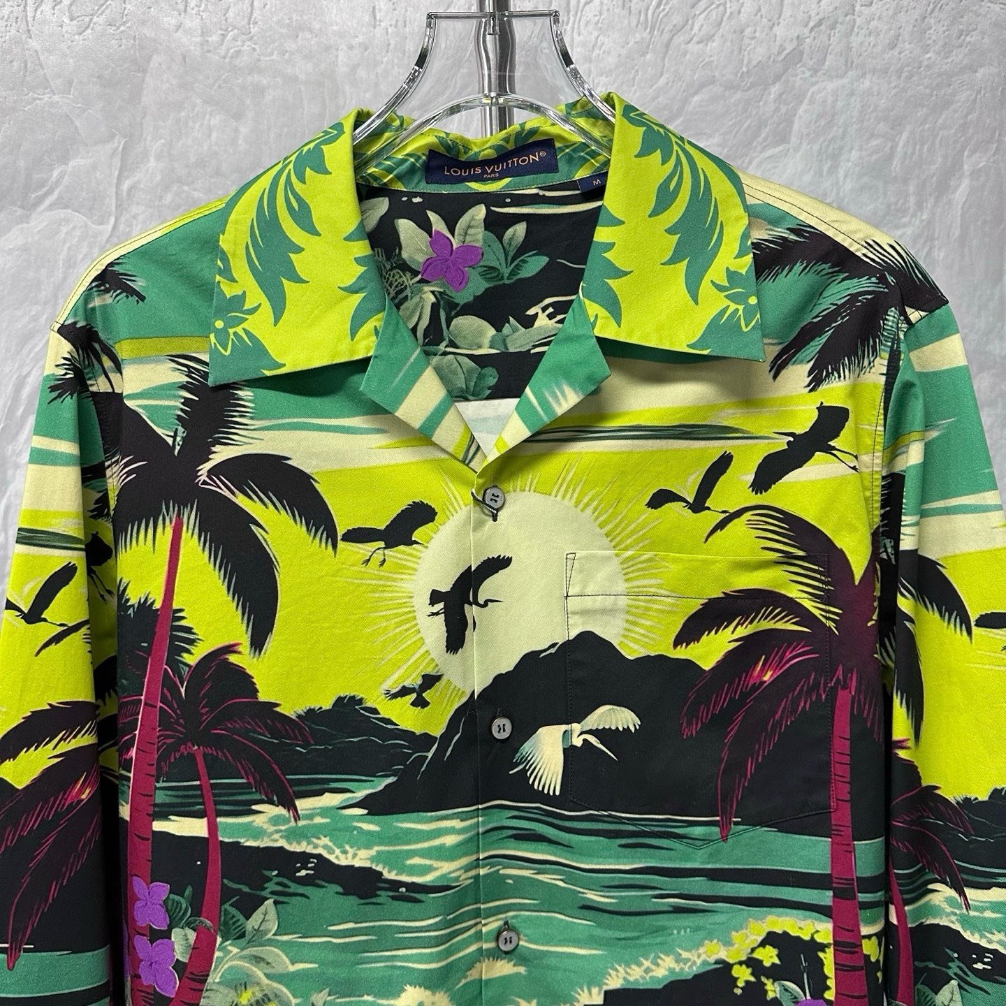 Louis Vuitton FW24 Tropical Print Long Sleeve Shirt — front