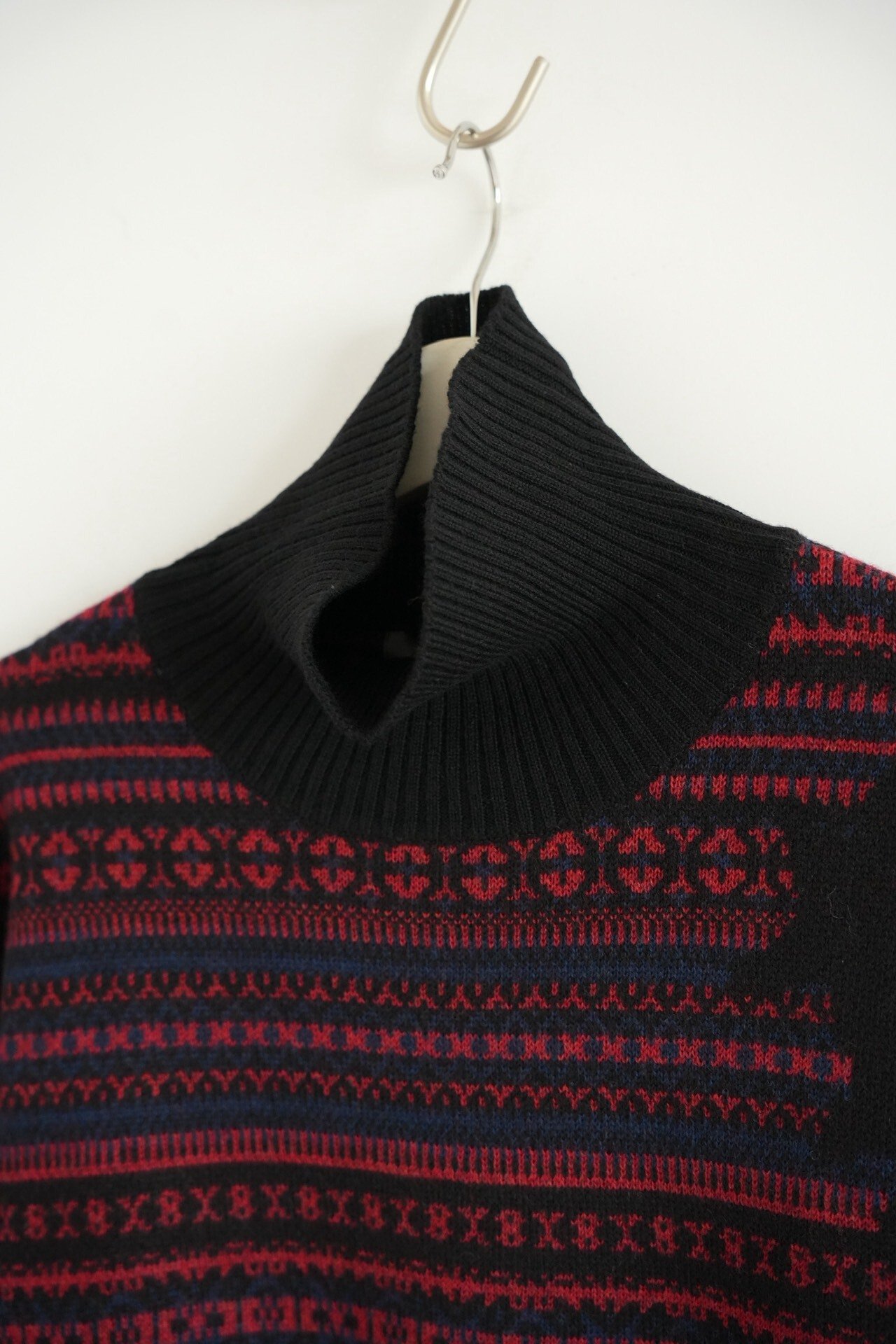 Yohji Yamamoto 24AW Black Red Stripe Turtleneck — back
