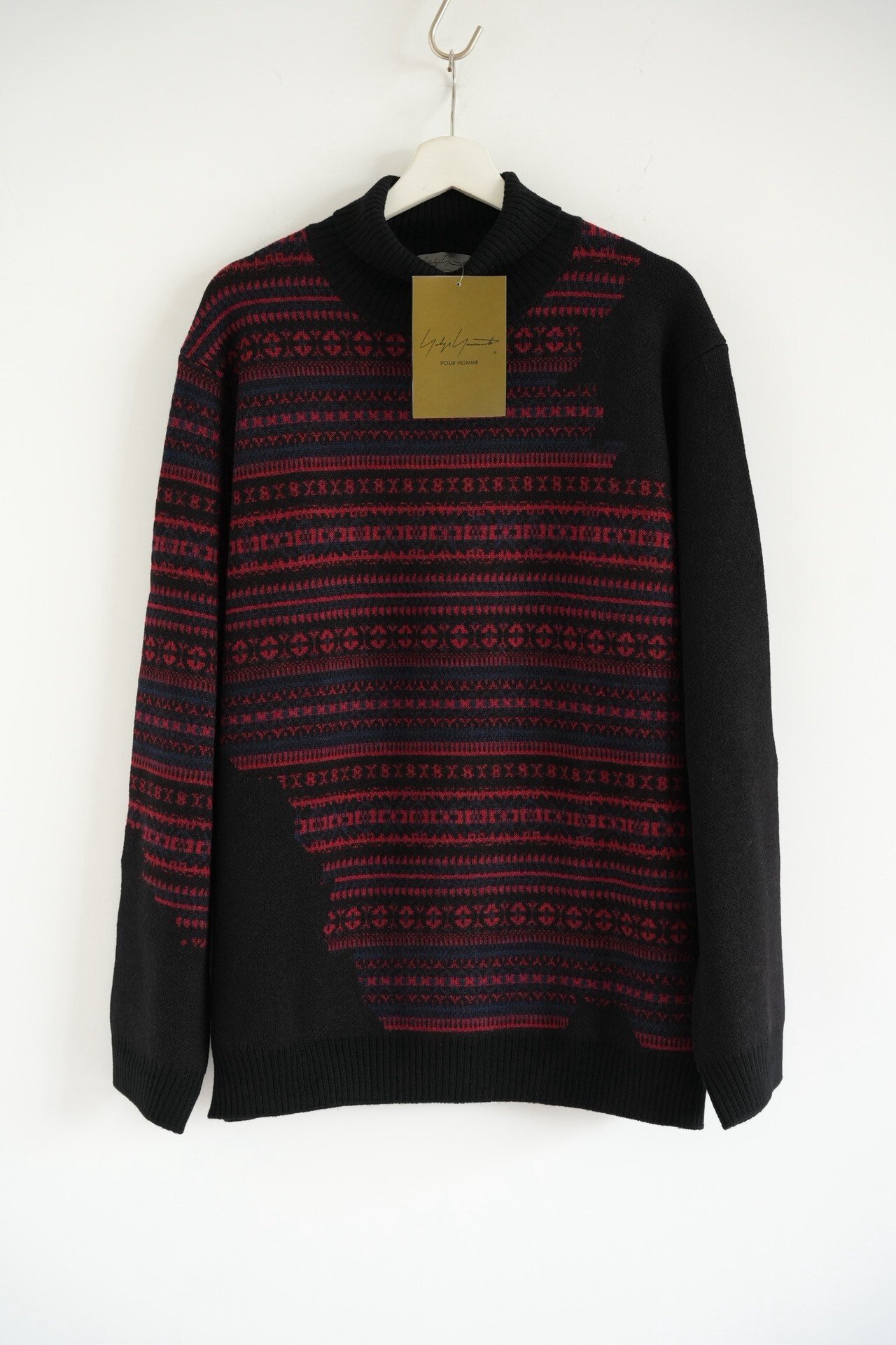 Yohji Yamamoto 24AW Black Red Stripe Turtleneck