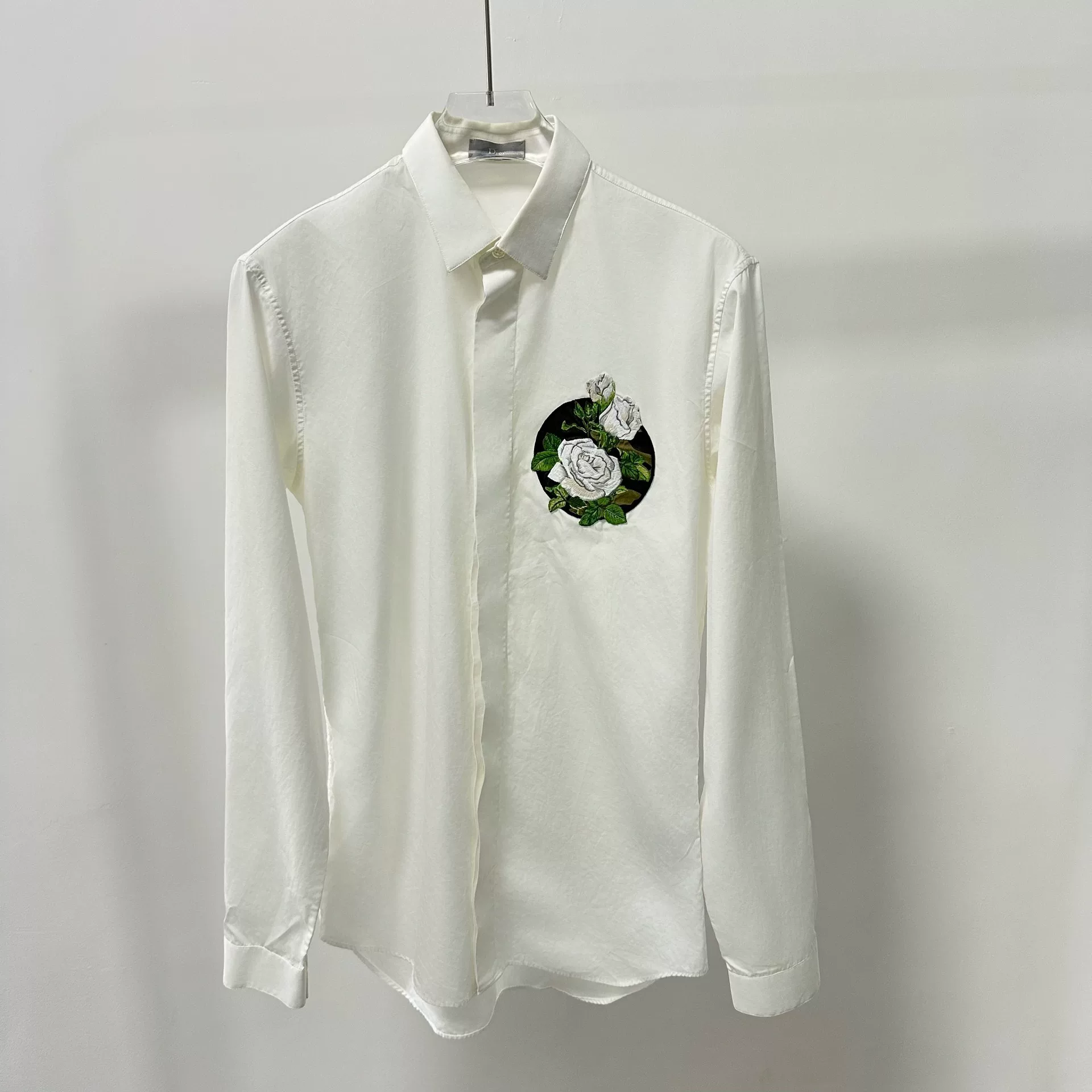 Dior White Camellia Embroidery Shirt