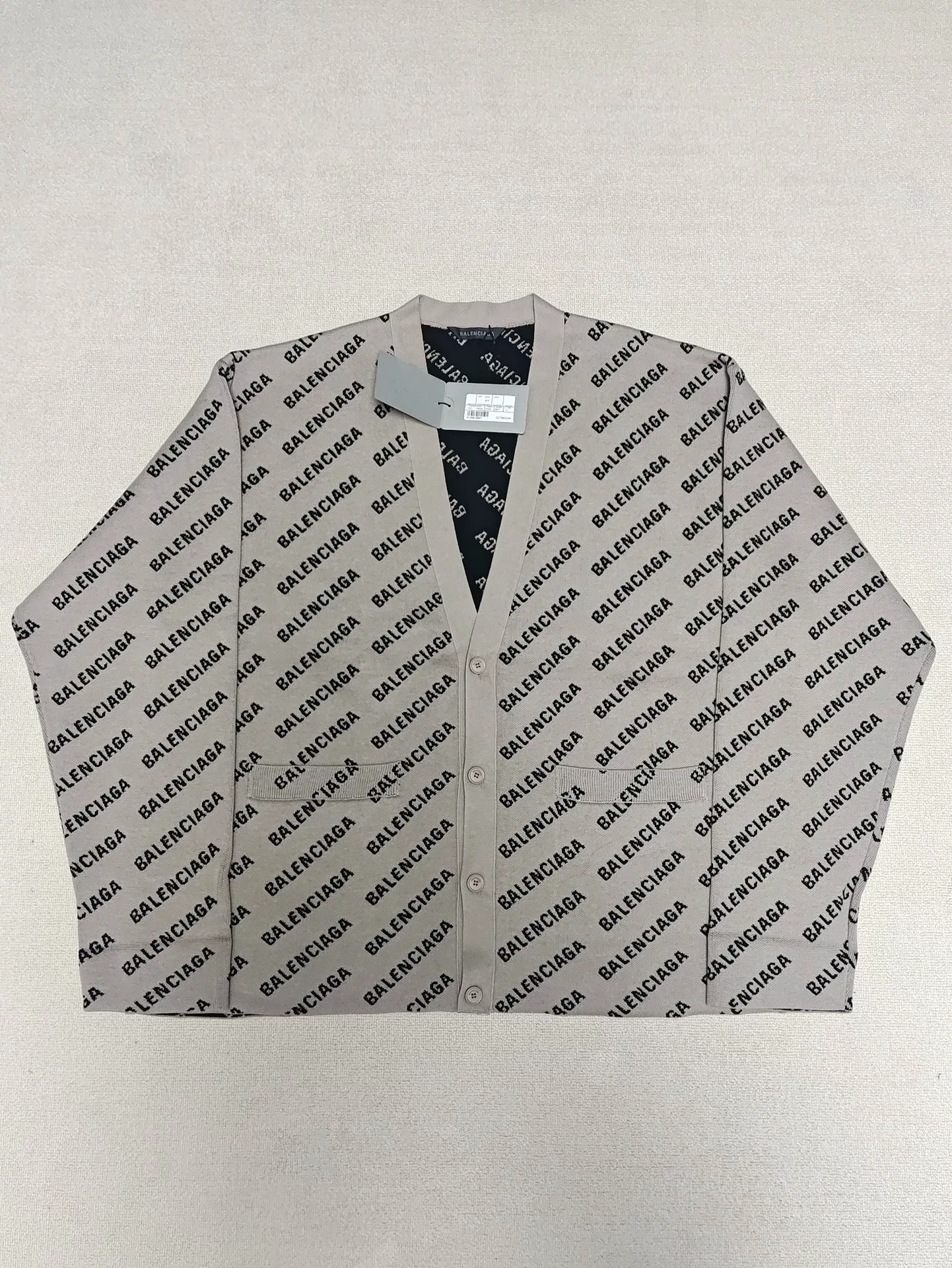 Balenciaga 23SS Full Logo Print Cardigan