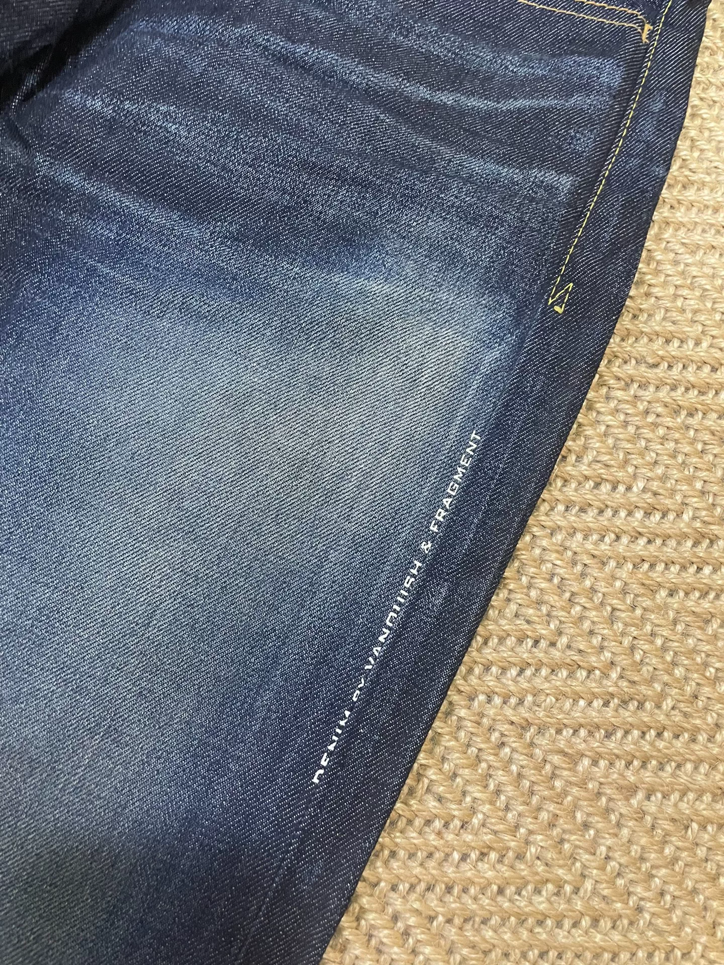 Vanquish Fragment Lightning Yellow Mud Jeans — detail