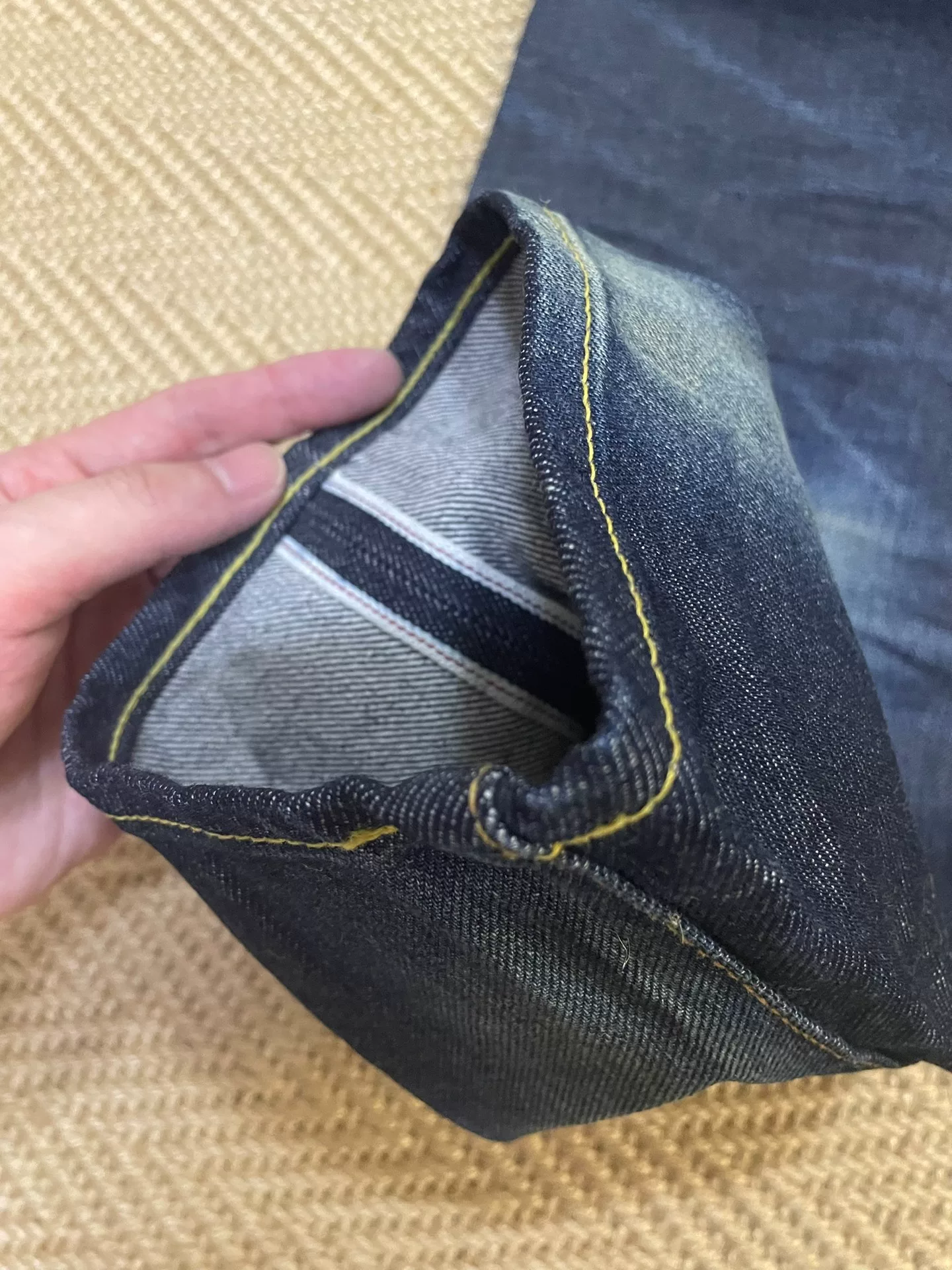 Vanquish Fragment Lightning Yellow Mud Jeans — back
