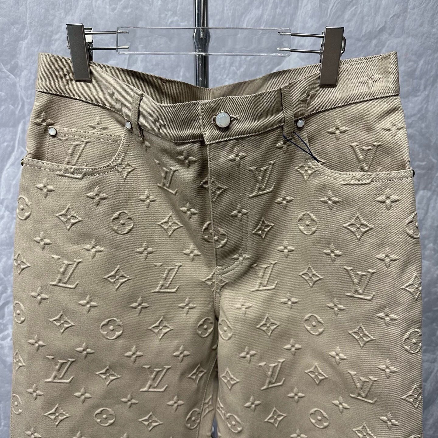 Louis Vuitton SS25 Embossed Denim Pants — front