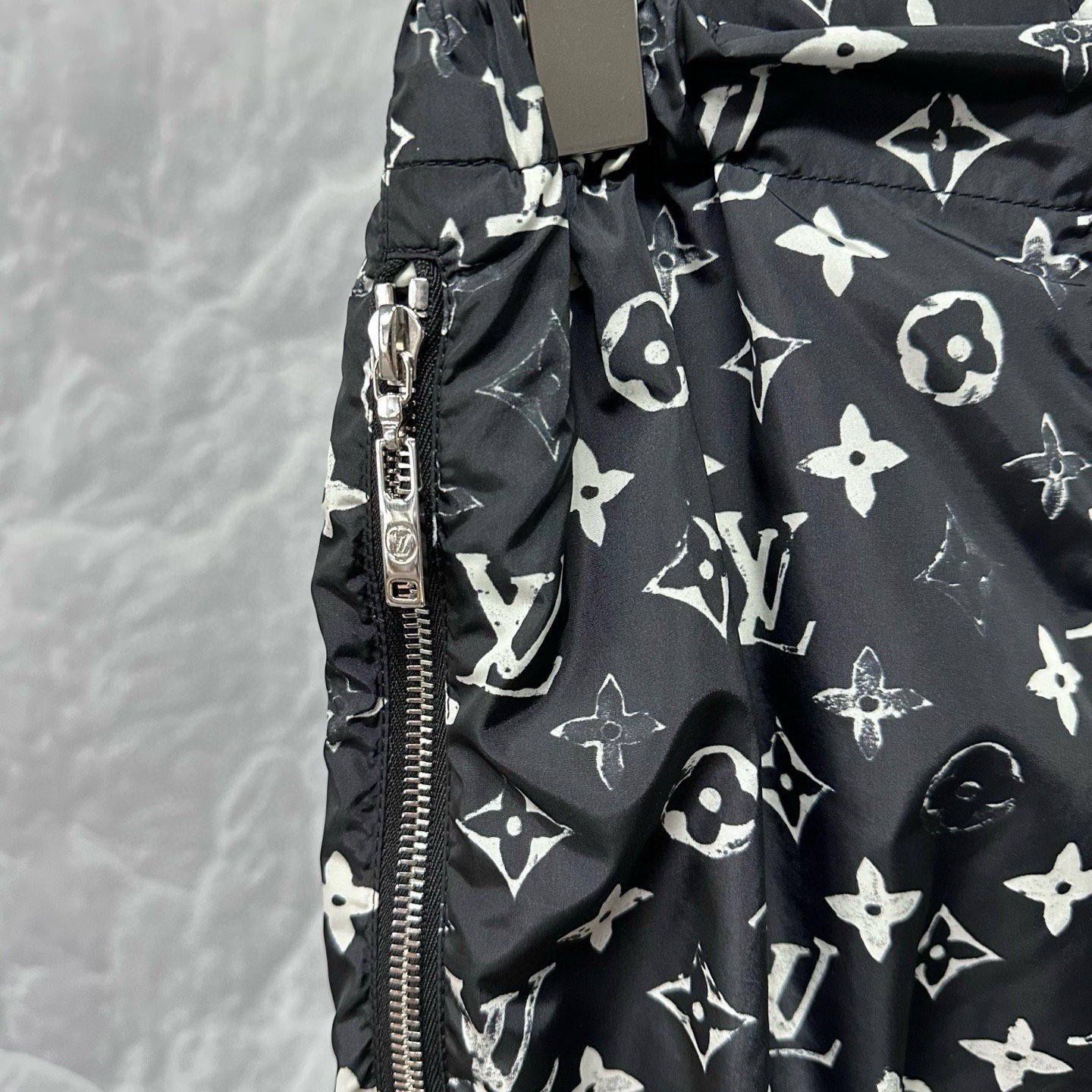 Louis Vuitton Black Monogram Jacquard Shorts — label