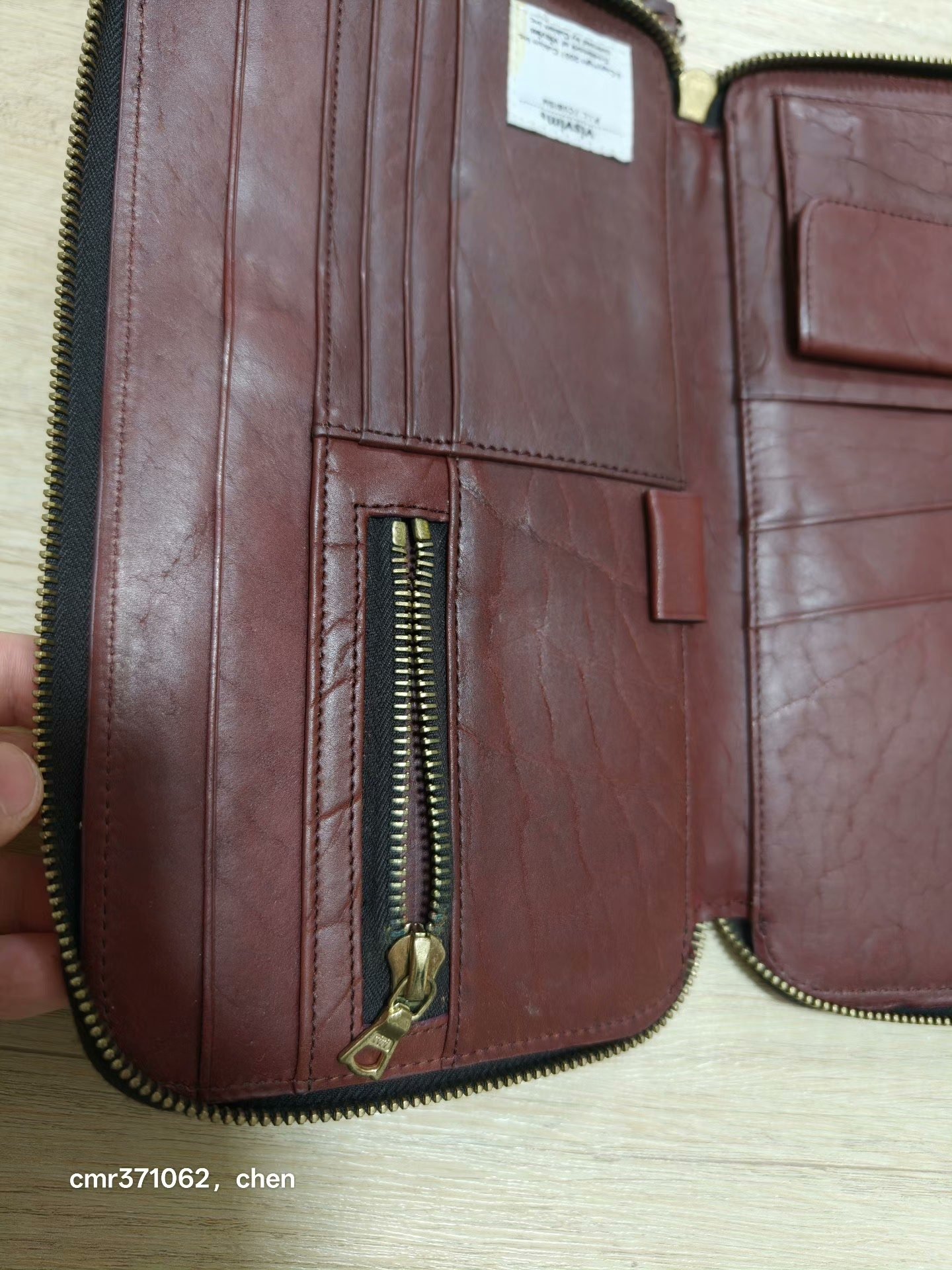 Visvim Veggie Travel Case Wallet — label