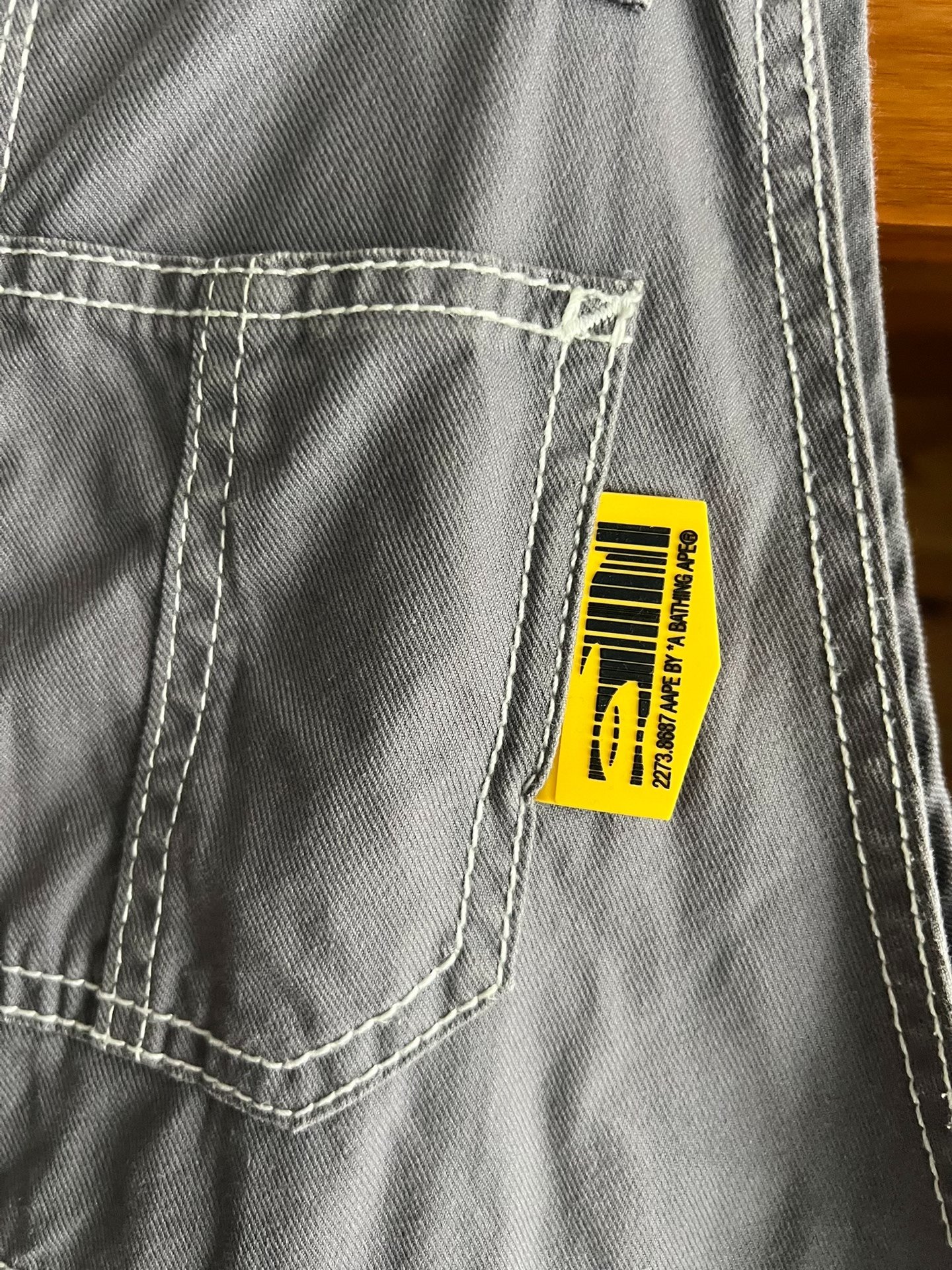 Aape Gray Cargo Suspender Pants — back