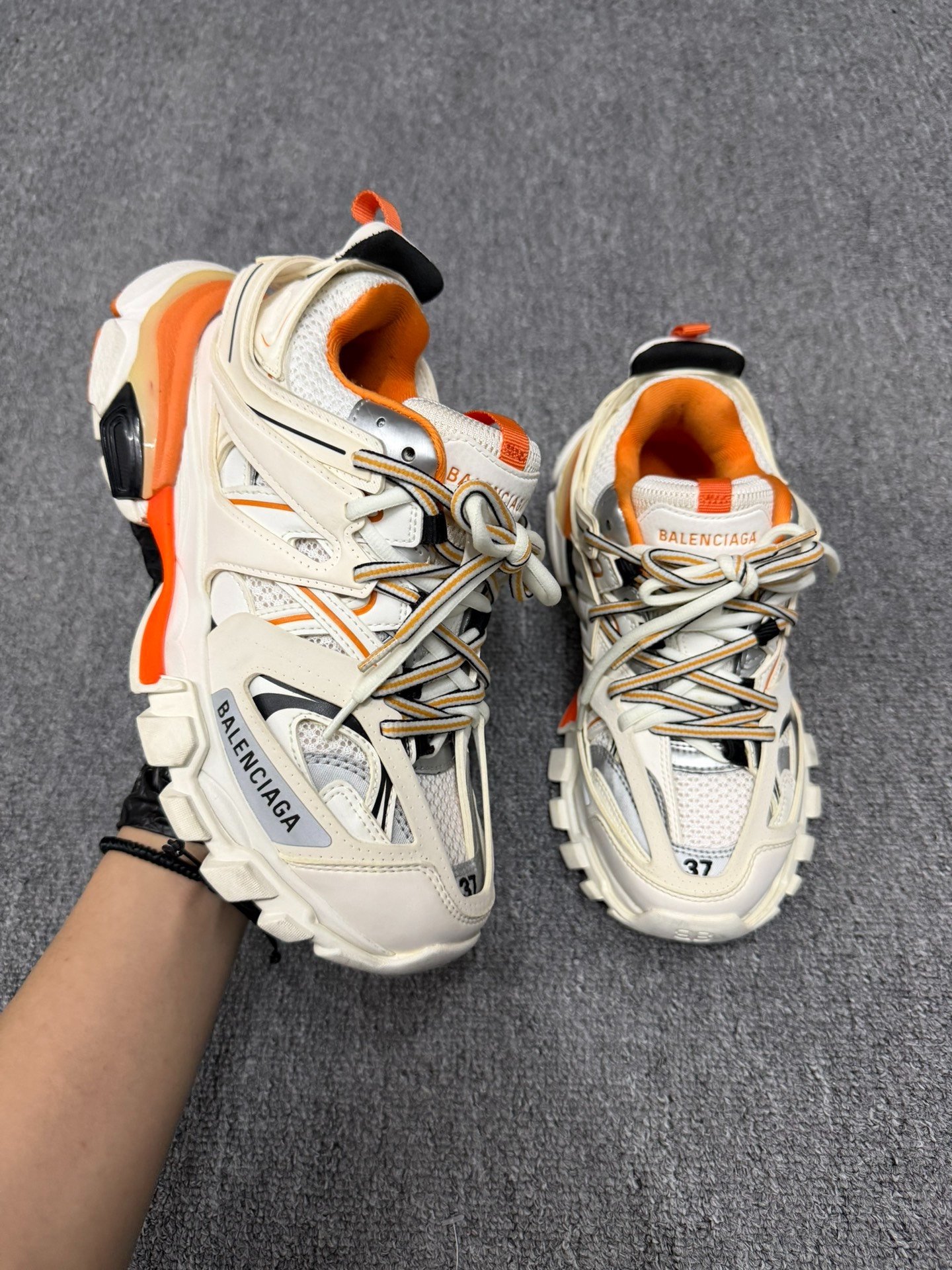 Balenciaga Track White Orange Sneakers — detail