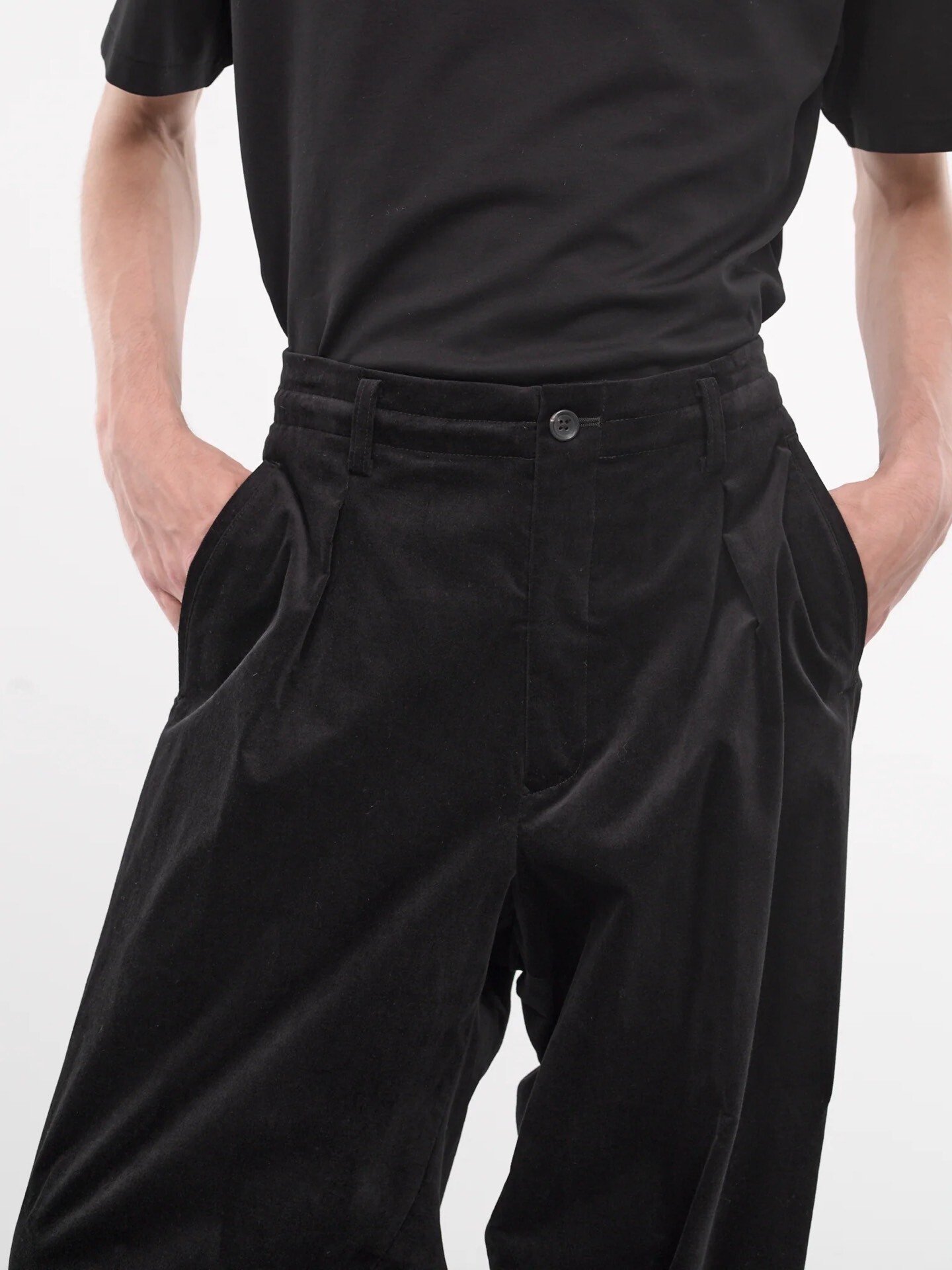 Yohji Yamamoto 24AW Velvet Trousers — detail