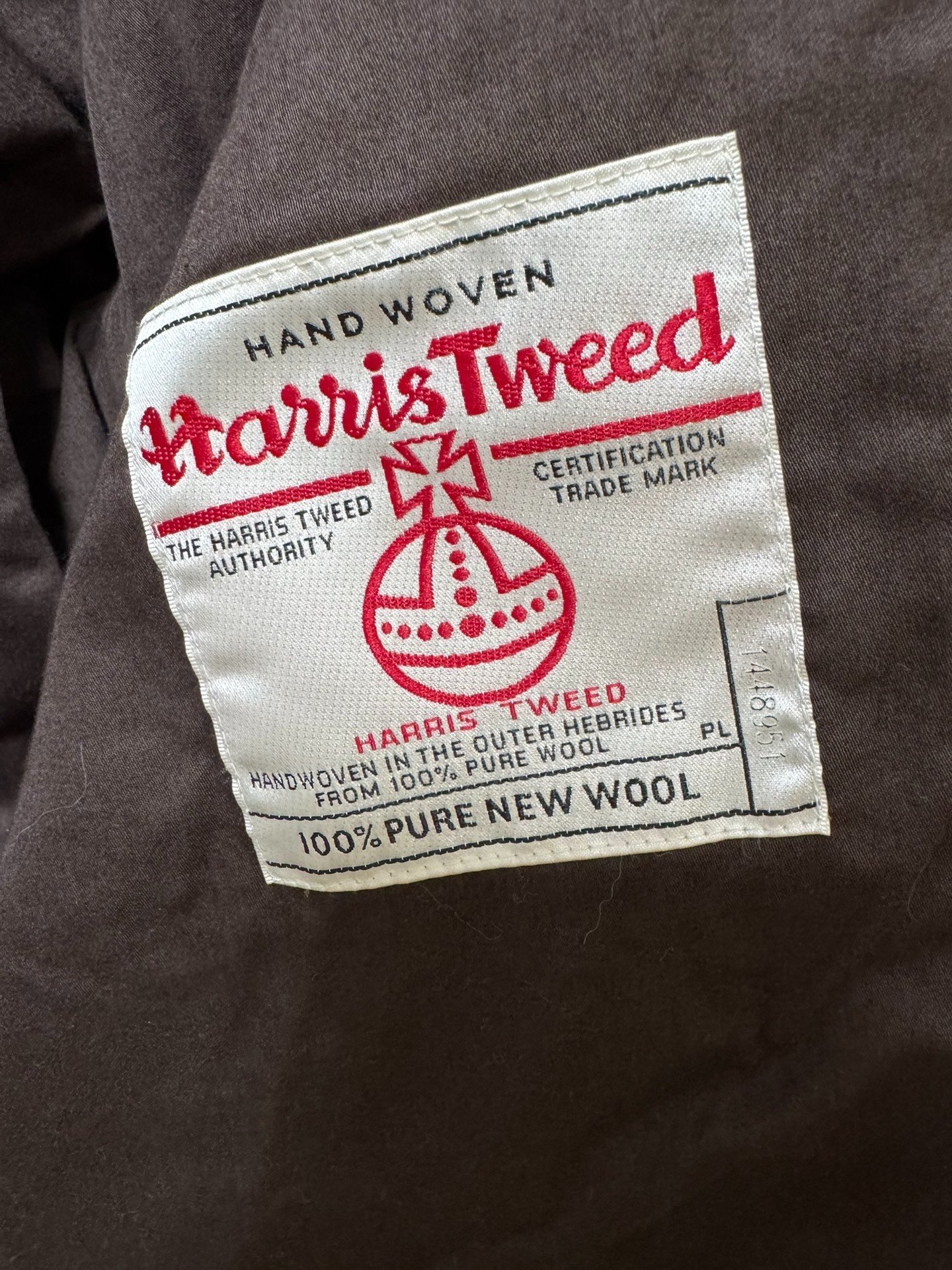 visvim sanjuro harris tweed jacket — label