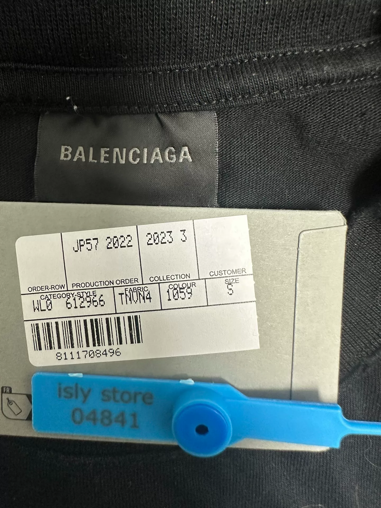Balenciaga Paris Letter Print Crewneck T-shirt — back