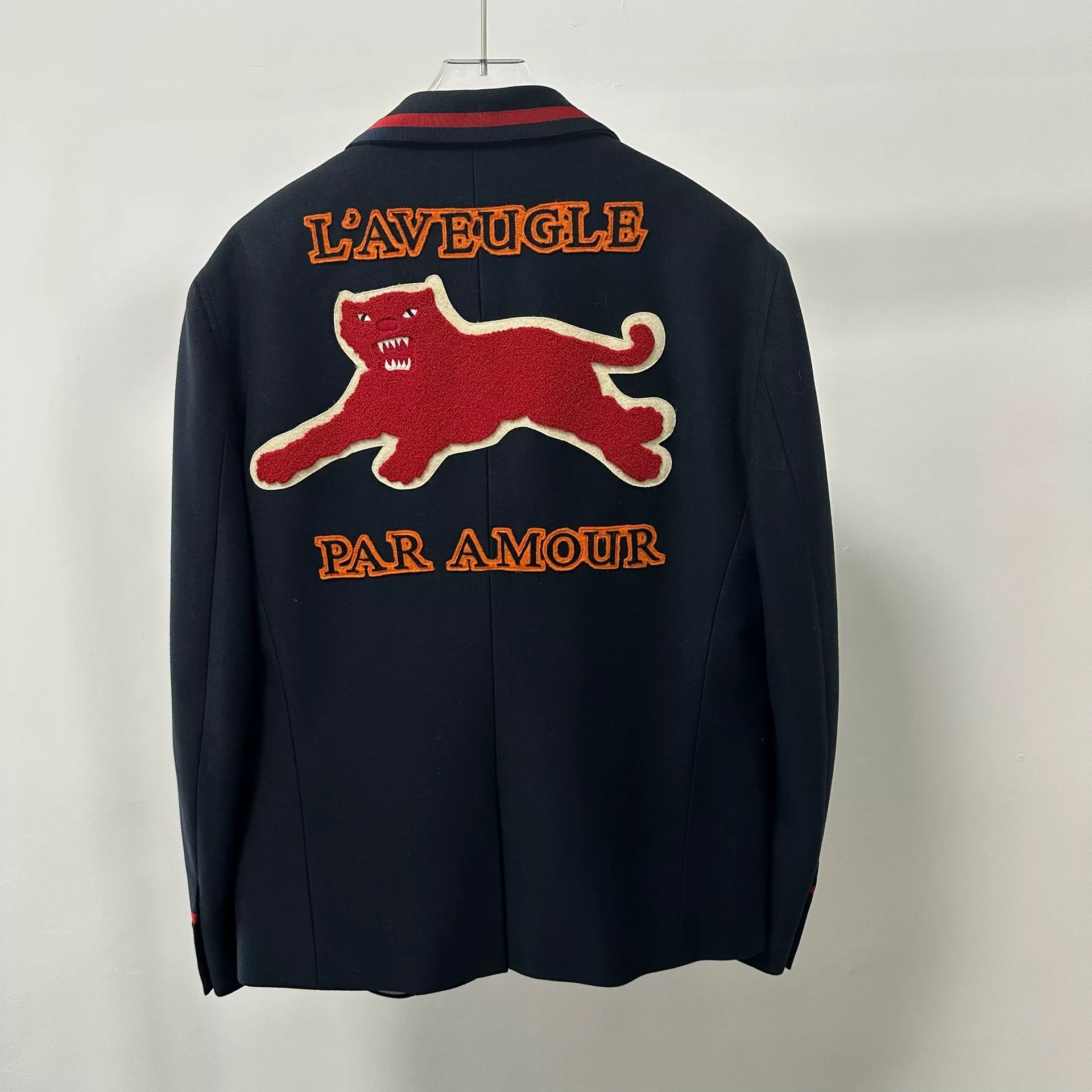 Gucci Leopard Embroidery Logo Blazer — back