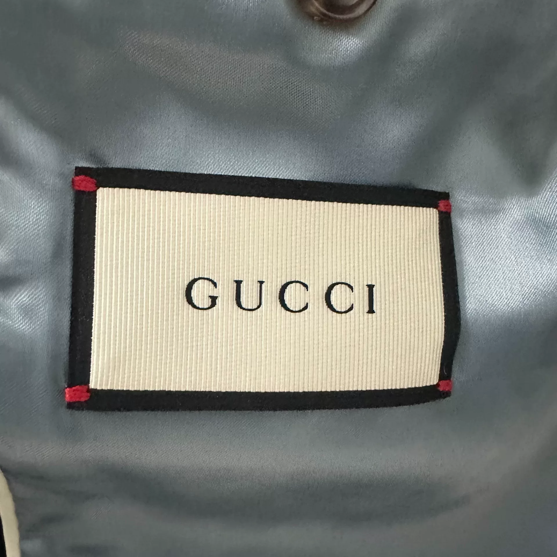 Gucci Leopard Embroidery Logo Blazer — label