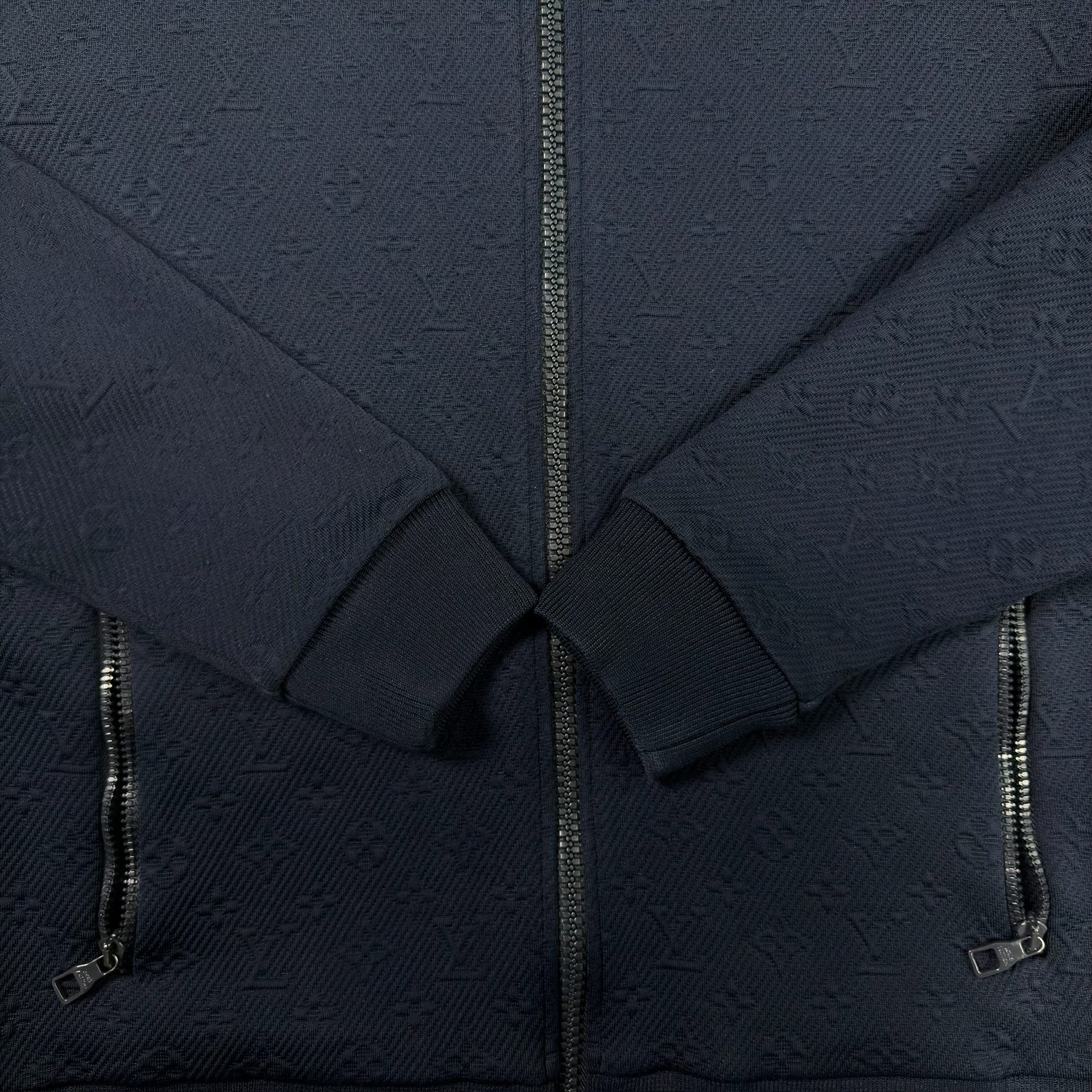 Louis Vuitton Navy Embossed Bomber Jacket — back