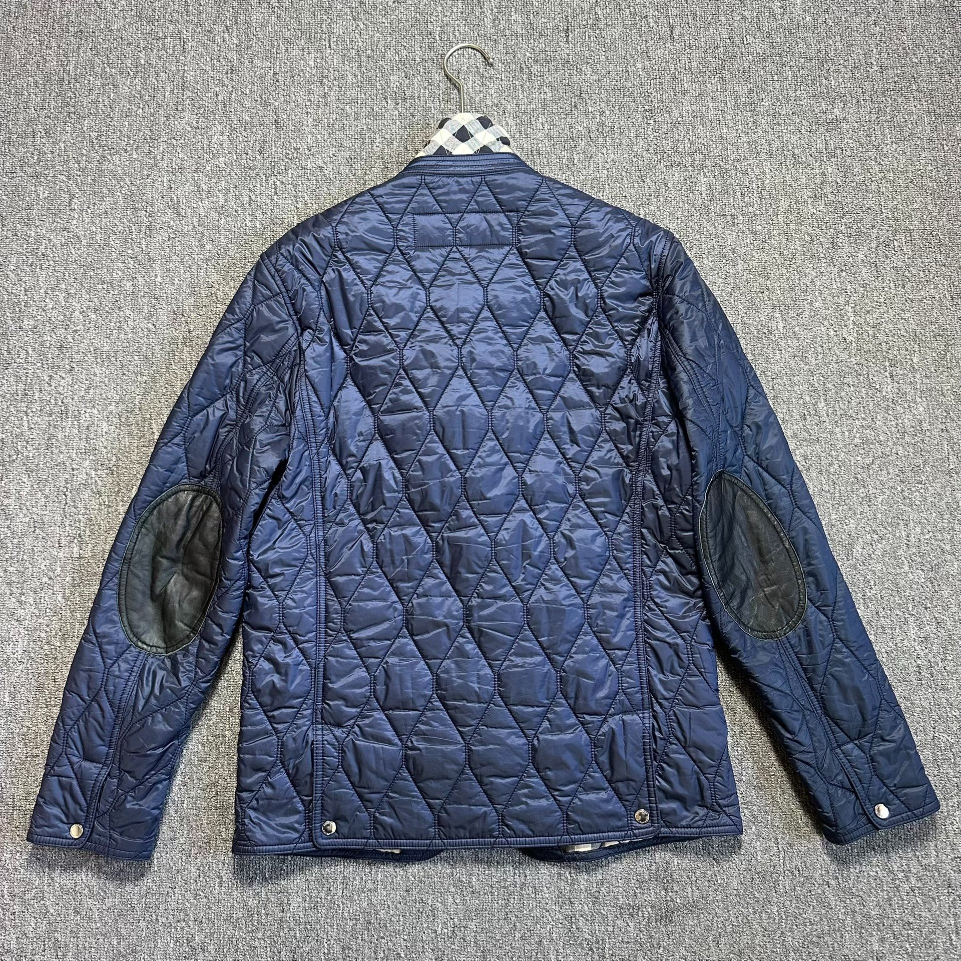 Burberry Diamond-Quilted Check Lining Jacket — detail