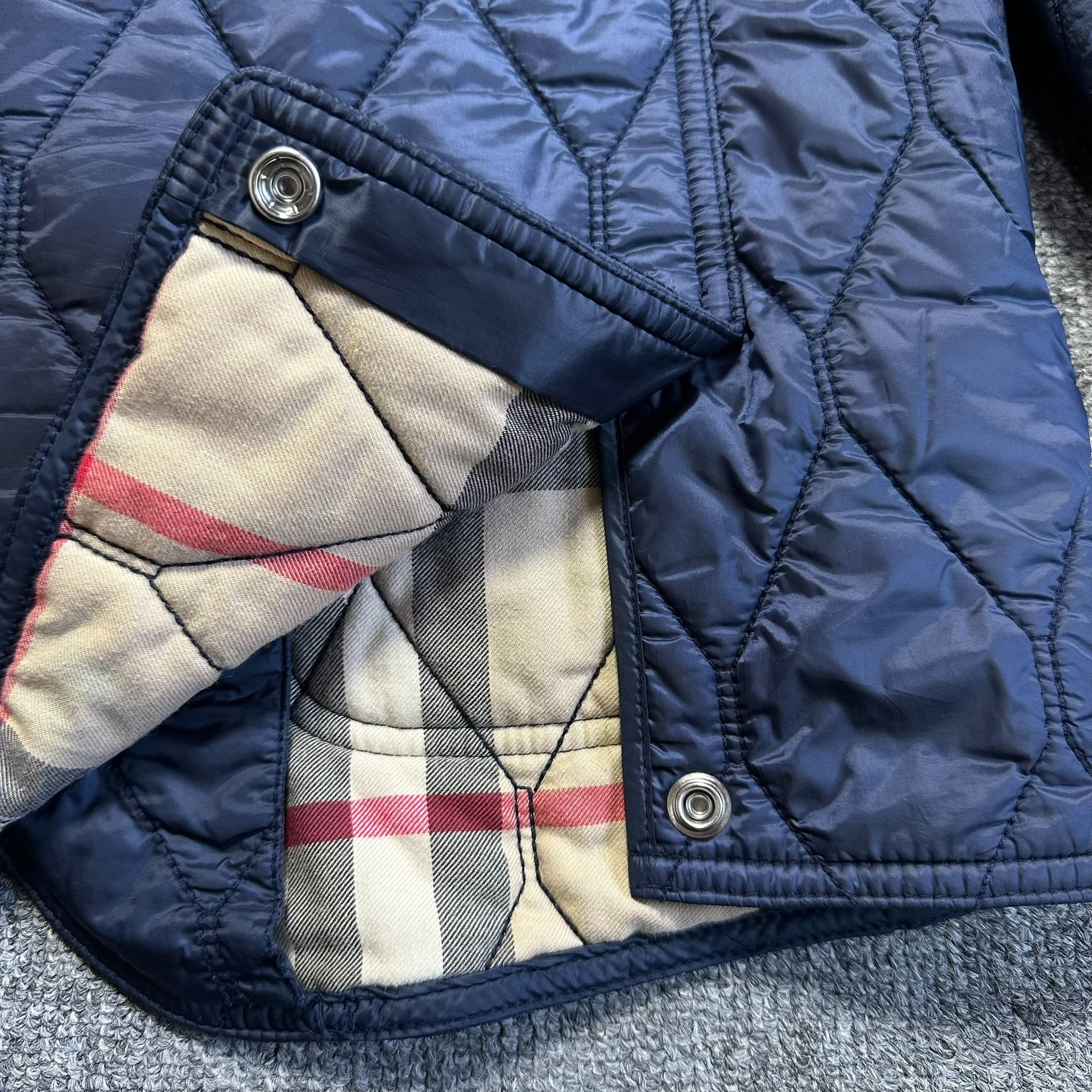 Burberry Diamond-Quilted Check Lining Jacket — back