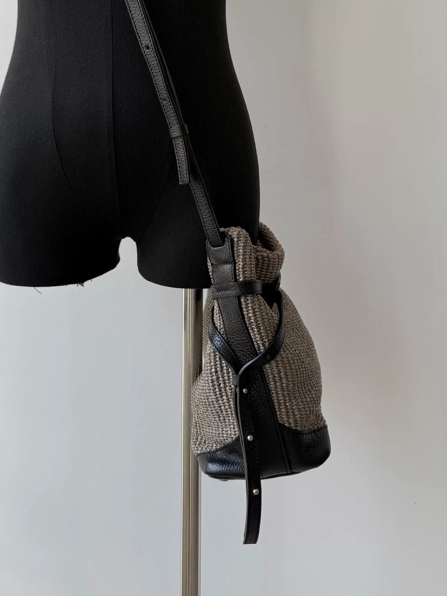 Yohji Yamamoto Discord Woven Leather Crossbody — detail
