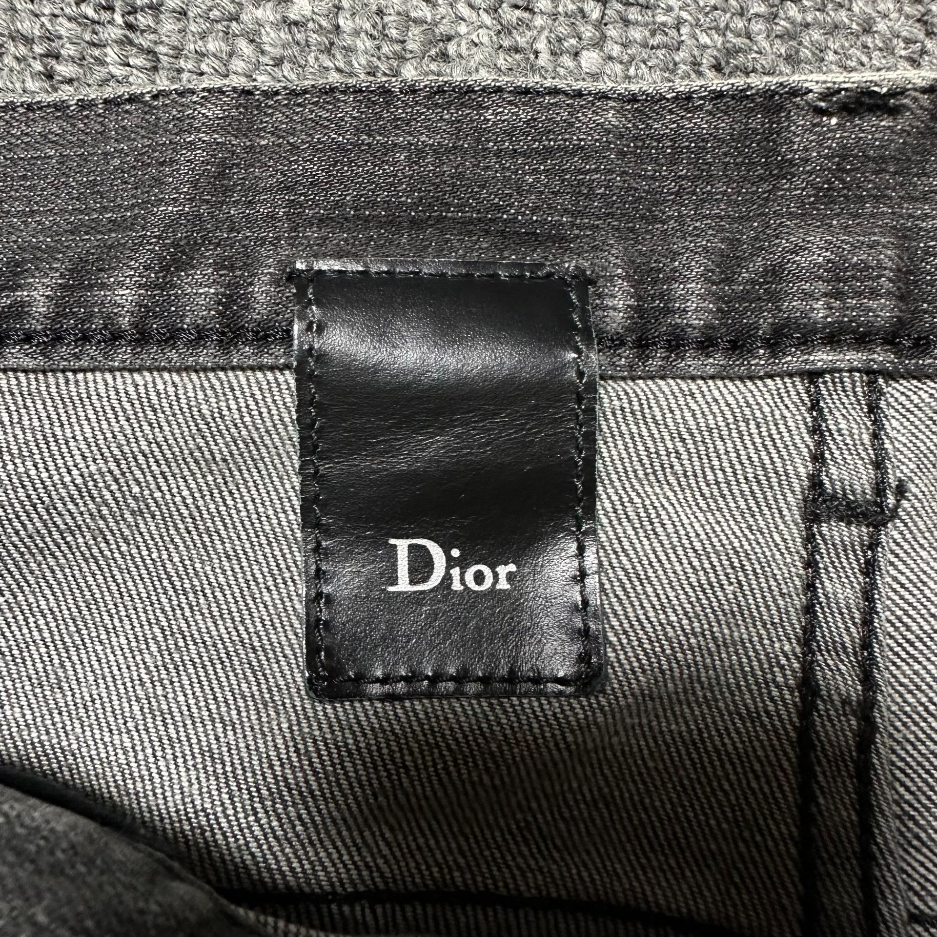 Dior Homme Washed Distressed Gray Jeans — back