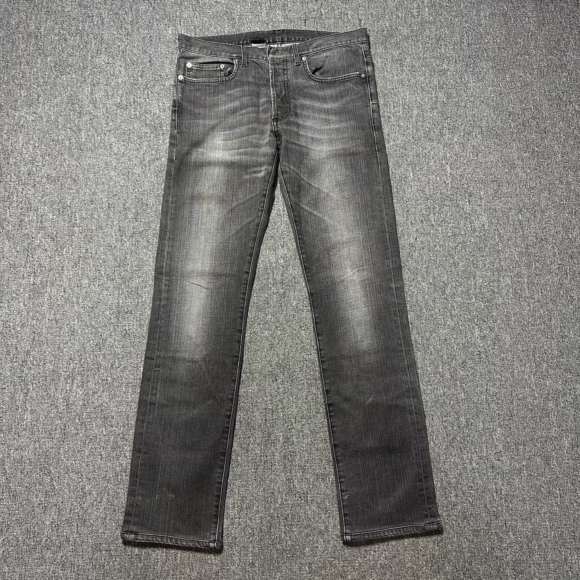 Dior Homme Washed Distressed Gray Jeans