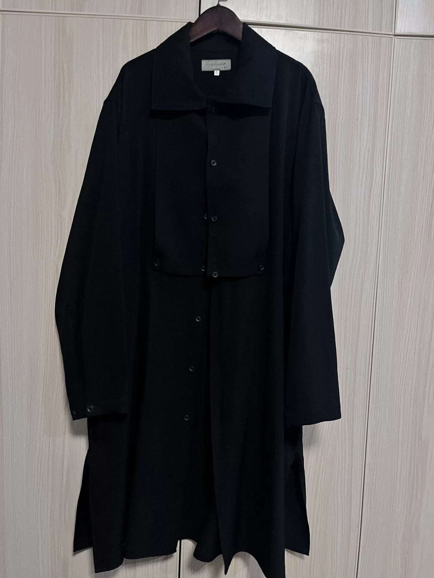 Yohji Yamamoto 22AW Stand Collar Long Shirt — detail