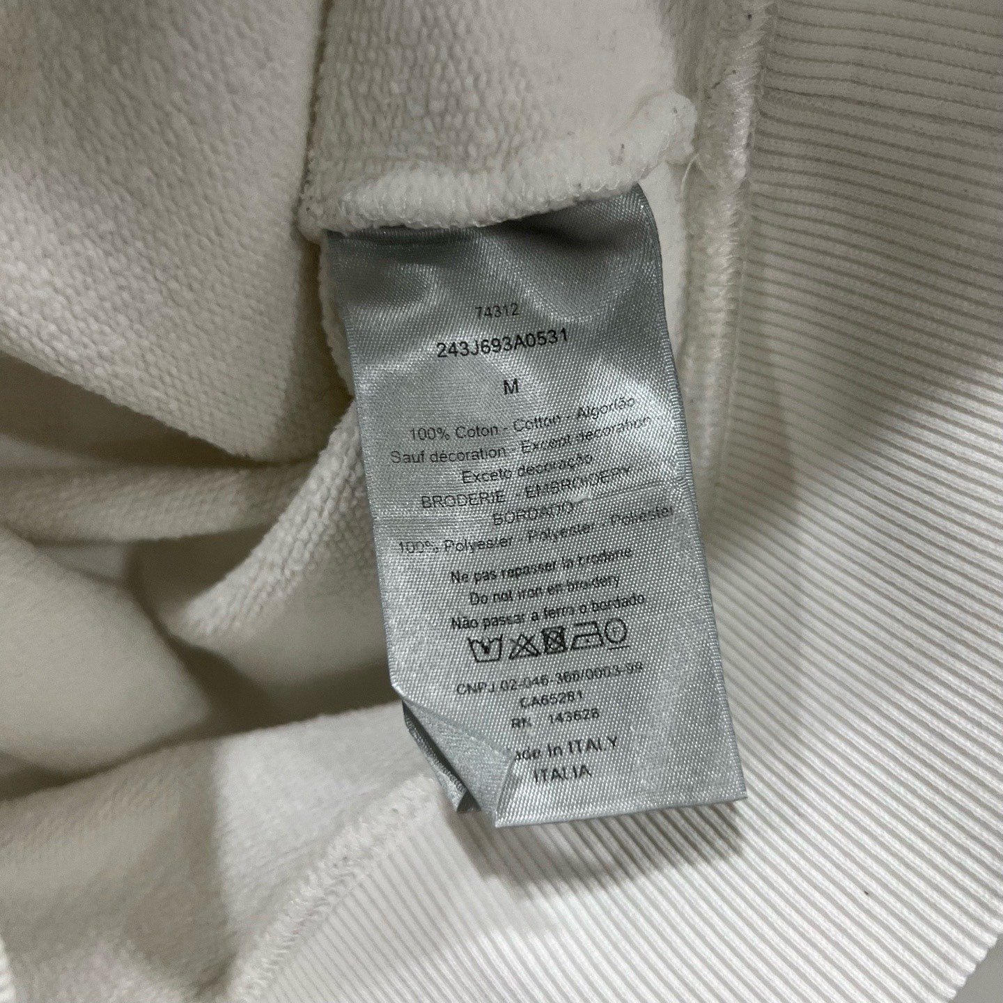 Dior CD Logo Embroidered Crewneck Sweatshirt — label