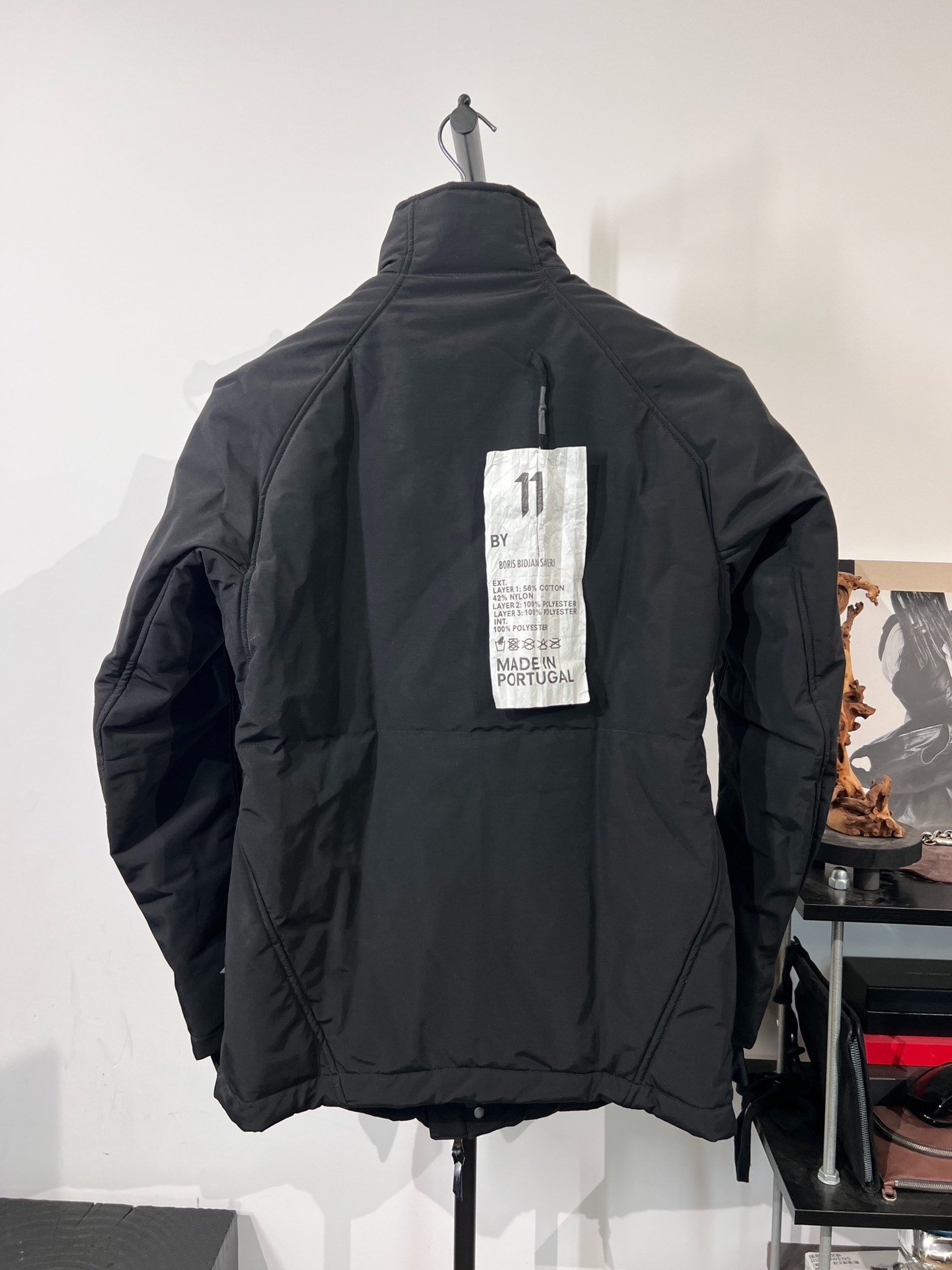 Boris Bidjan Saberi Black Padded Jacket — front